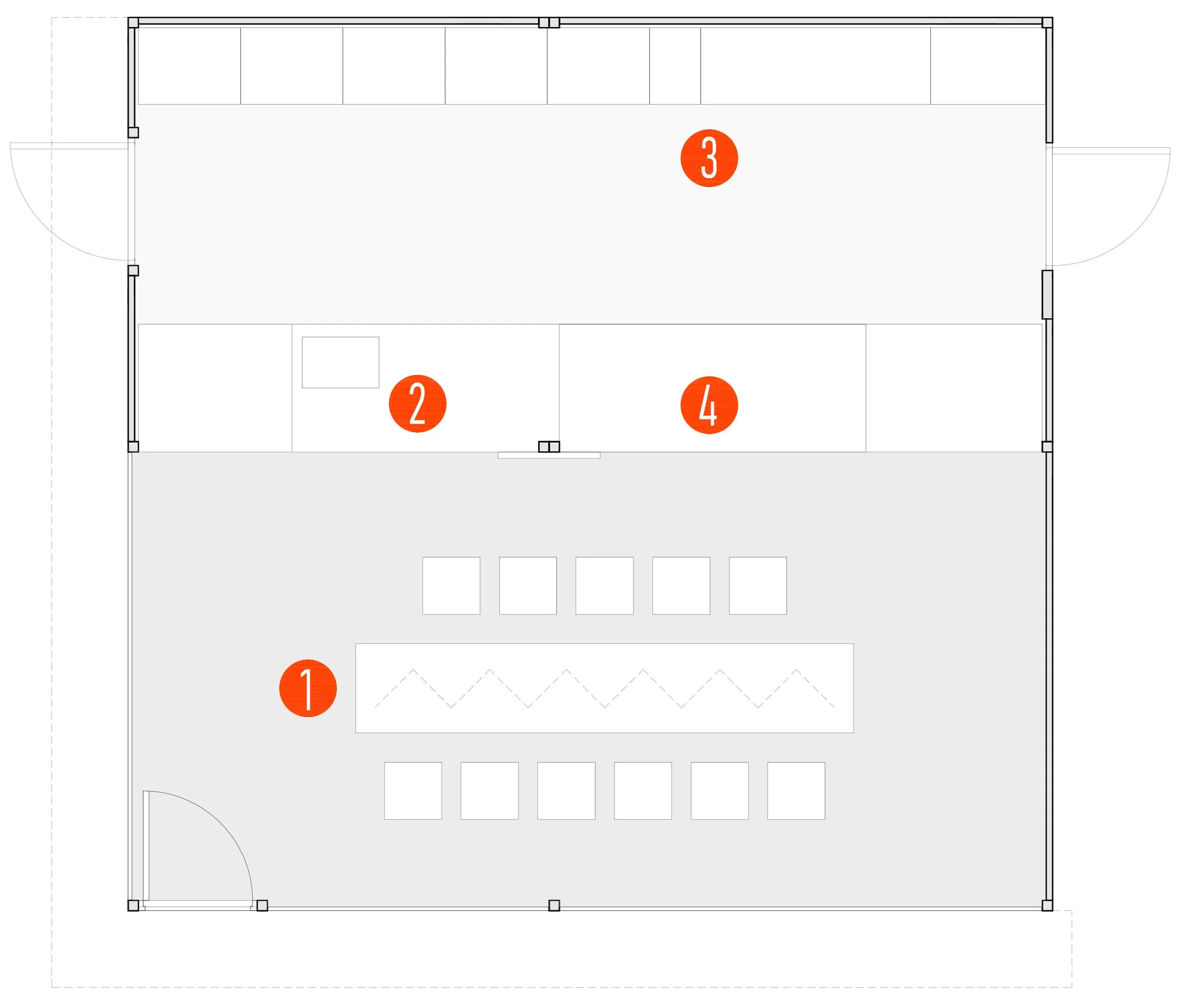 Diagramă funcțională spațiu horeca