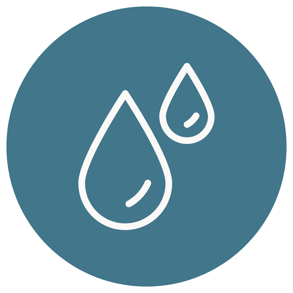 Symboli, joka kuvastaa vesivahinkoa.