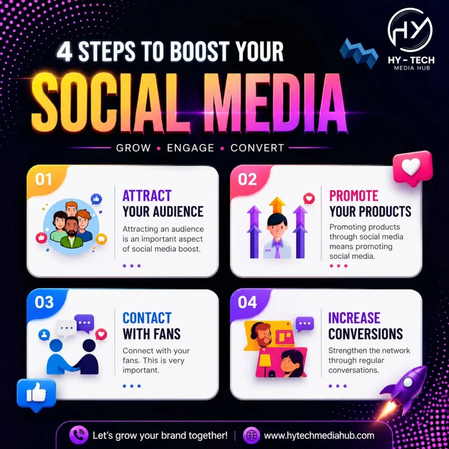 🚀 Followers नाही&hellip; Loyal Customers बनवा!
Social Media ला फक्त scroll साठी नाही, तर growth साठी वापरा 🔥
HY-Tech Media Hub सोबत तुमच्या brand ला द्या next level boost 💯
#HyTechMediaHub #SocialMediaGrowth #DigitalMarketing #BrandBoost #GrowYour