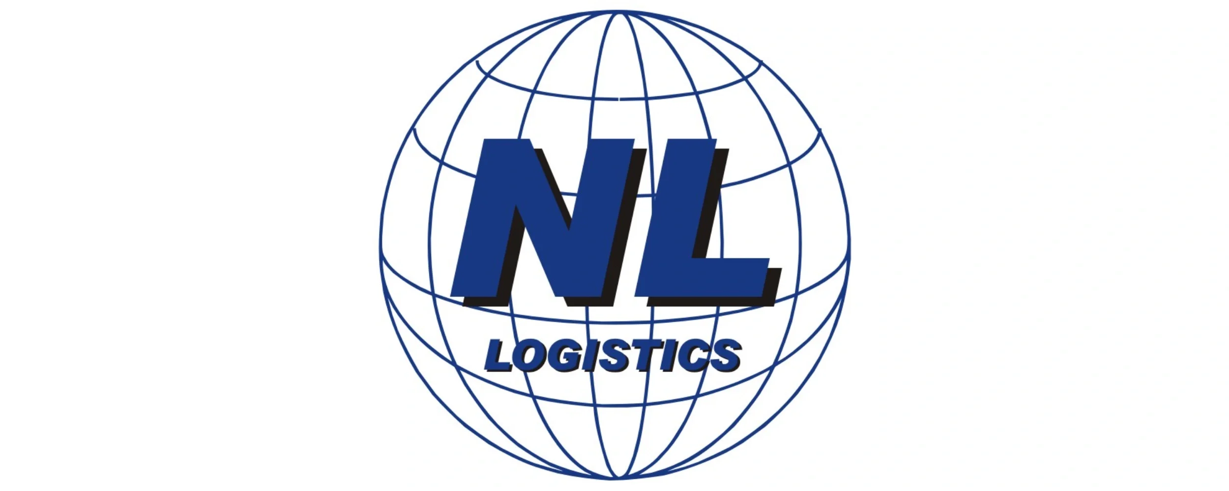 Logo mit blauer Weltkugel und der Aufschrift 'NL LOGISTICS'.