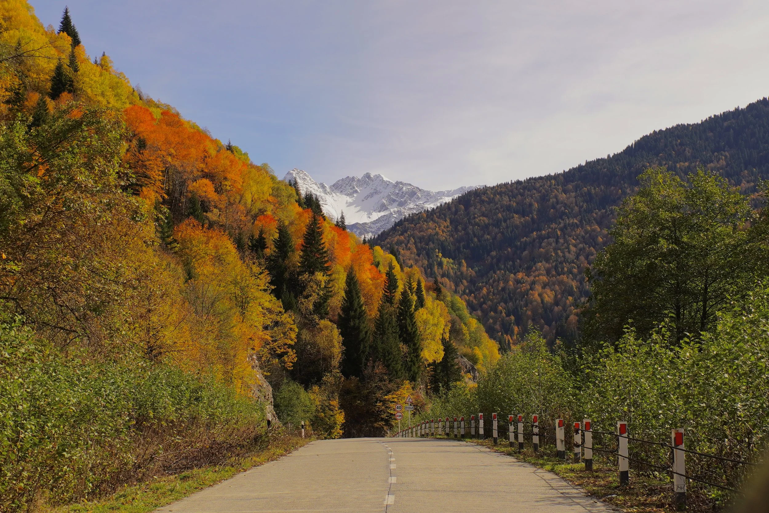 Modern wooden house with large glass window in a mountainous landscape with dry grass and sparse trees.