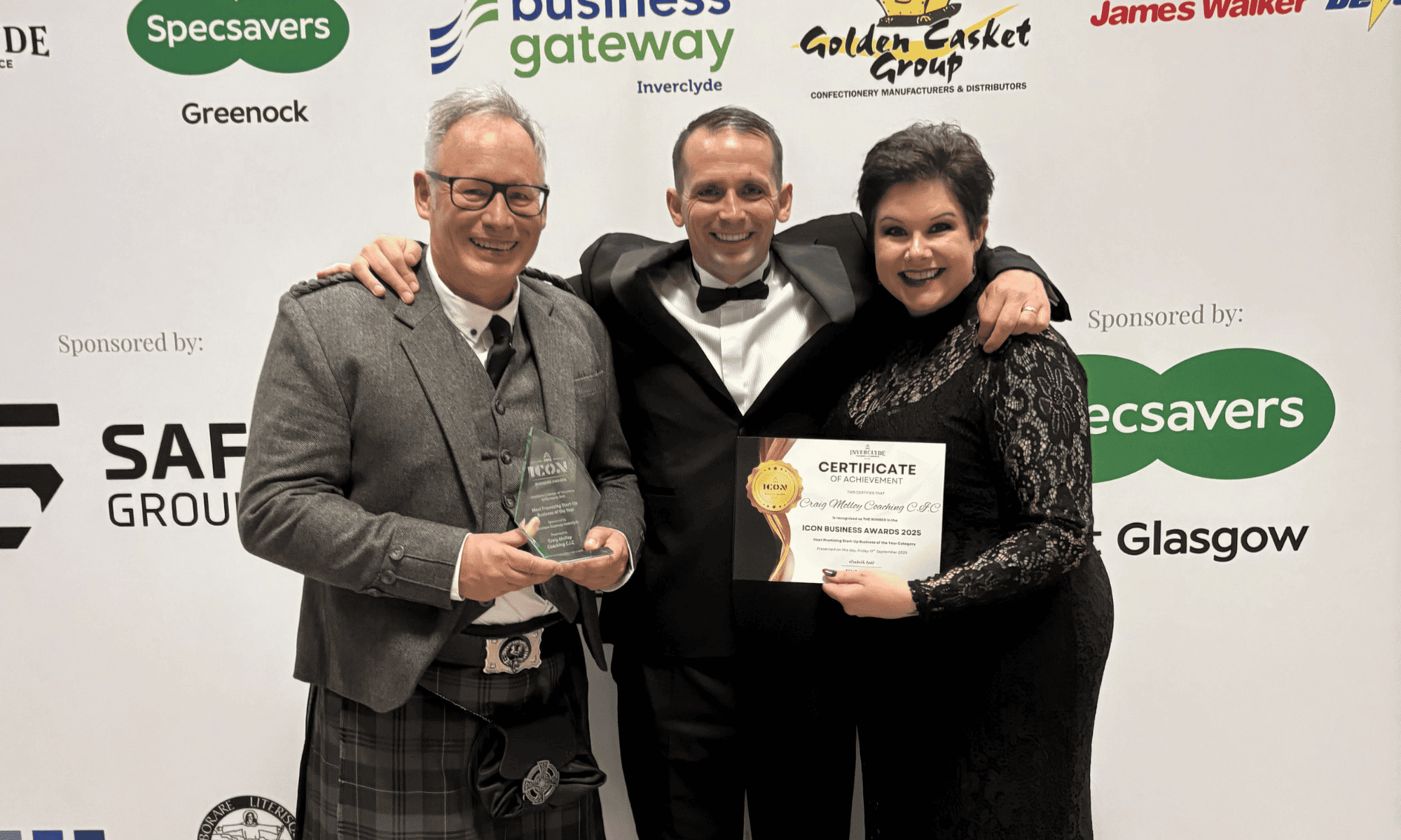 Craig Molloy CIC wins Most Promising Start-up Business of the Year Award