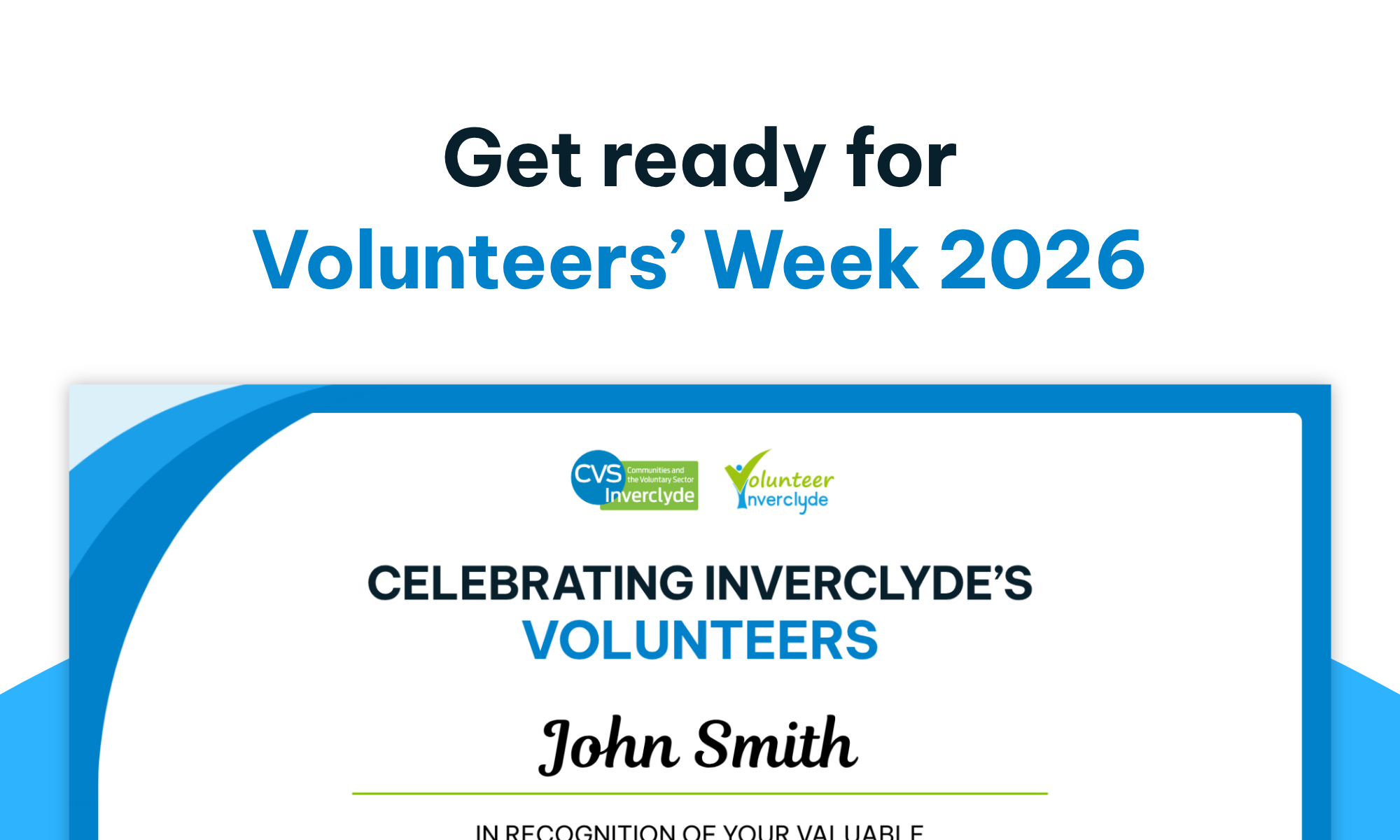 Orders Open for Volunteers’ Week Certificates