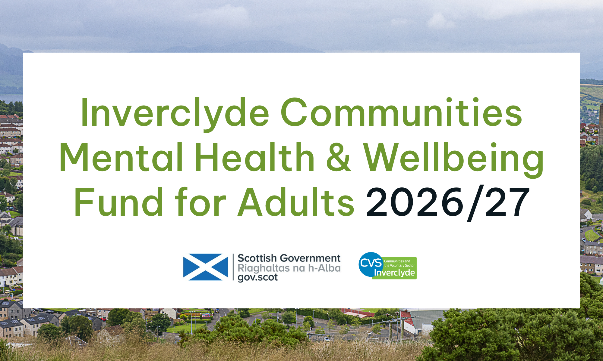 Applications Open for Inverclyde Communities Mental Health and Wellbeing Fund