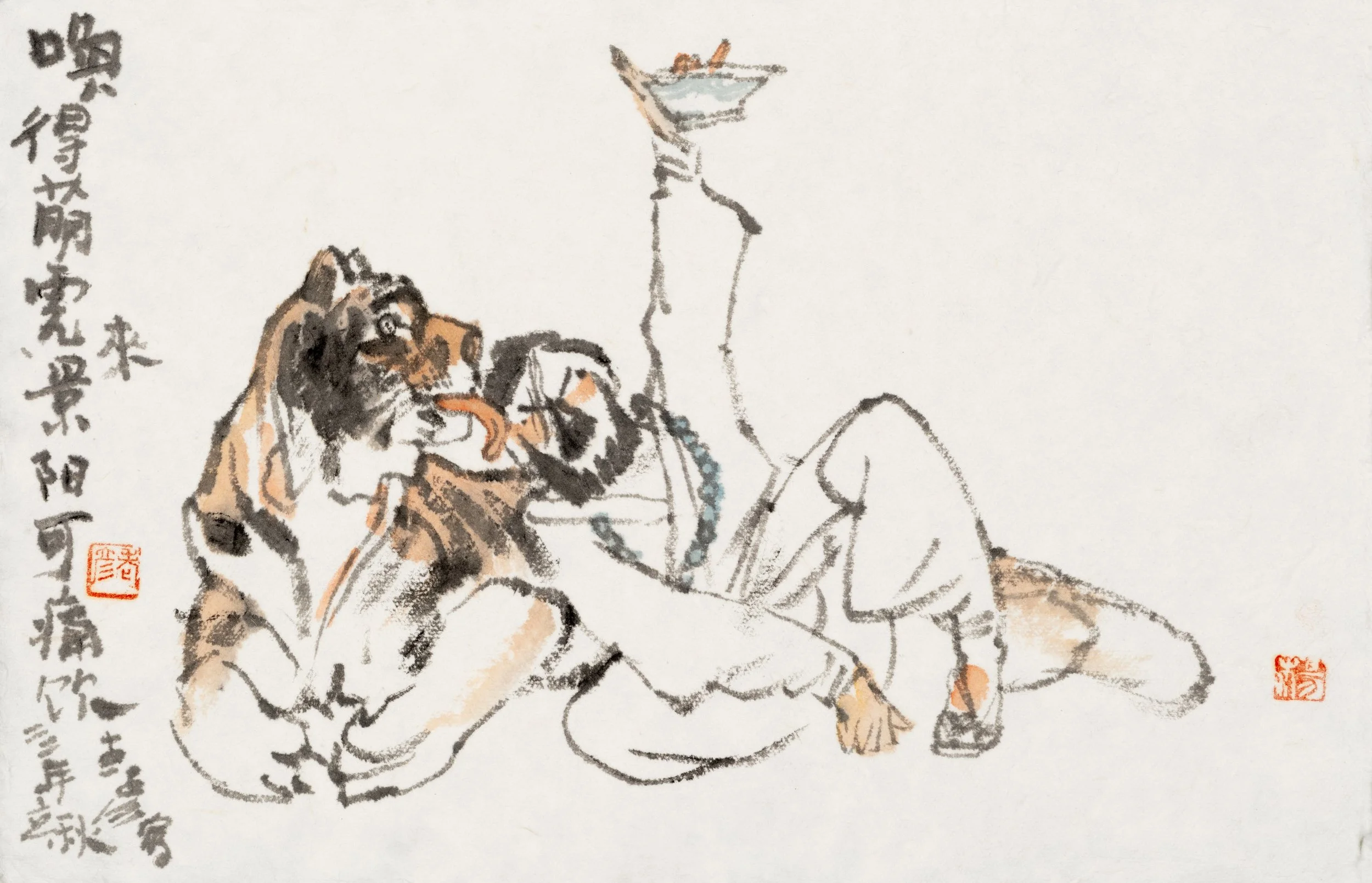 Summoning a playful tiger to Jingyang Ridge for a hearty drink