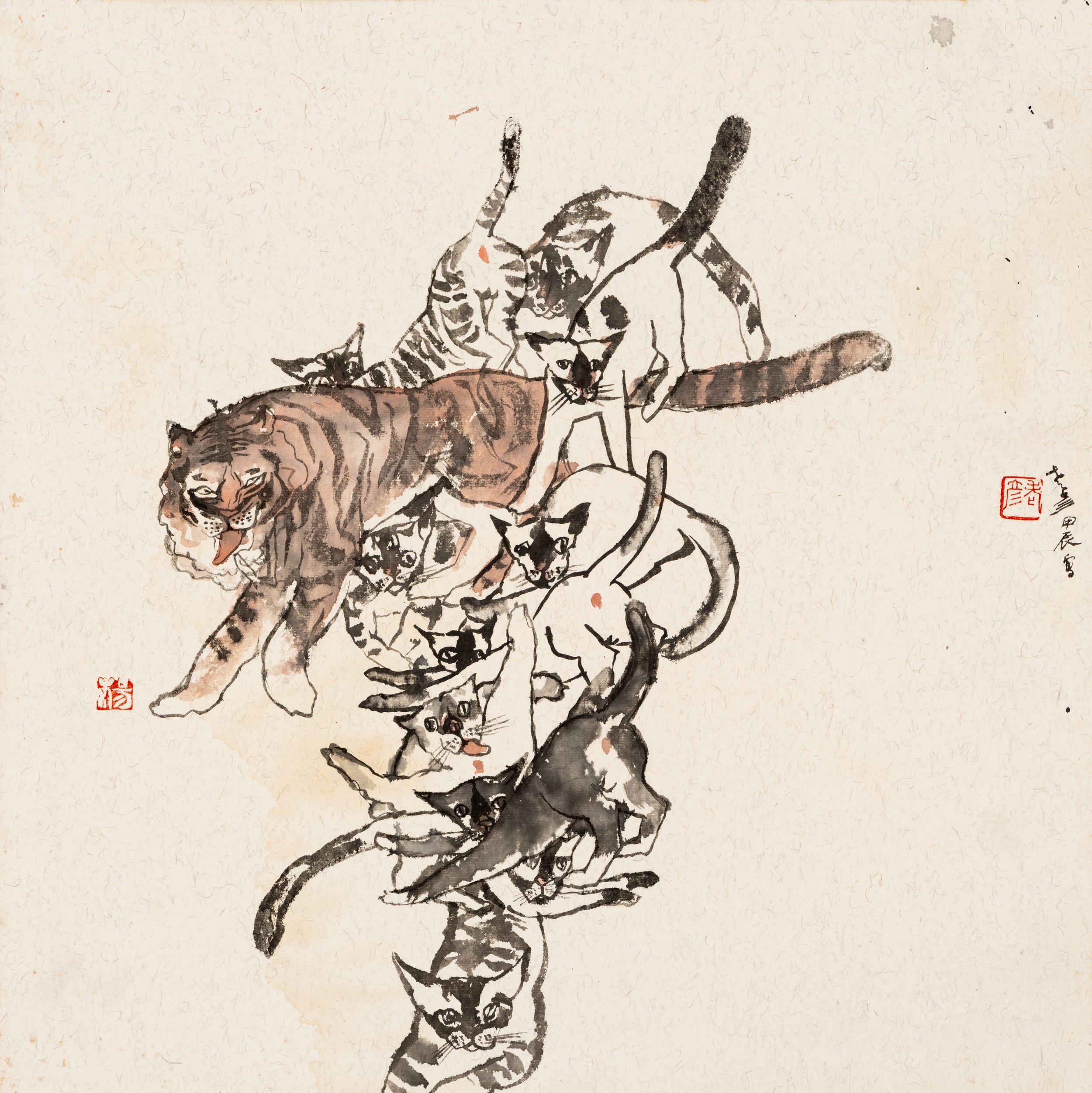 Tiger Cats Playing Together