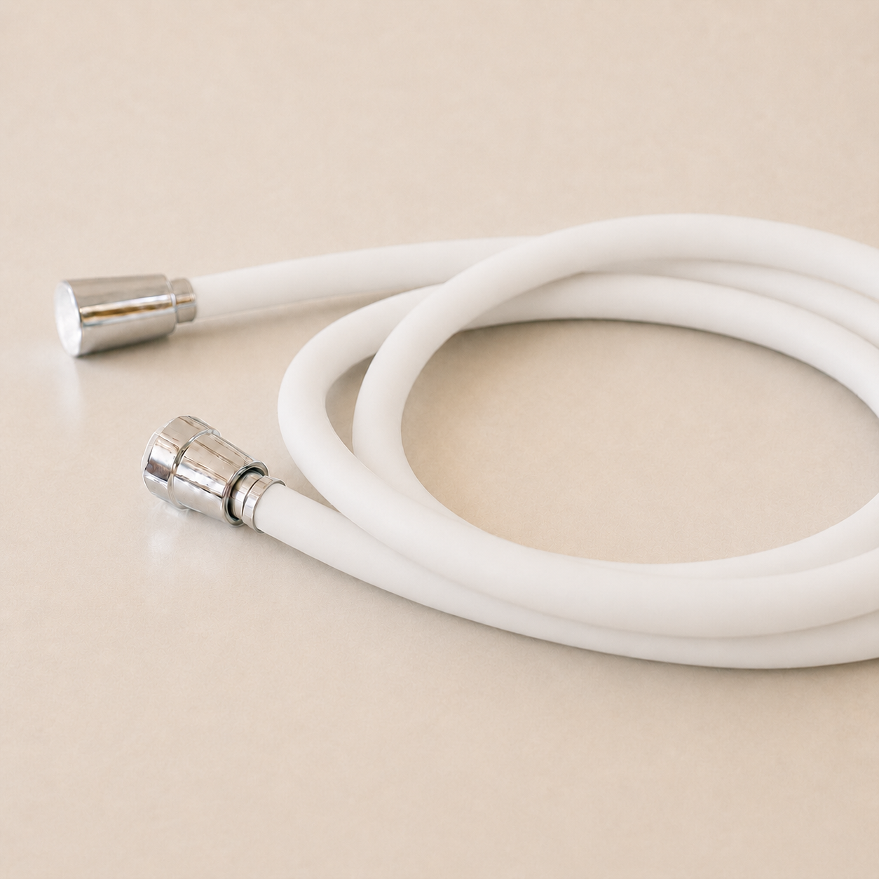Self-Draining Shower Hose - White