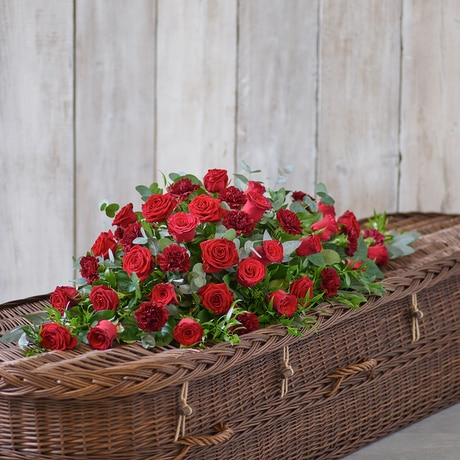 Rose and Carnation Casket Spray - Red.png