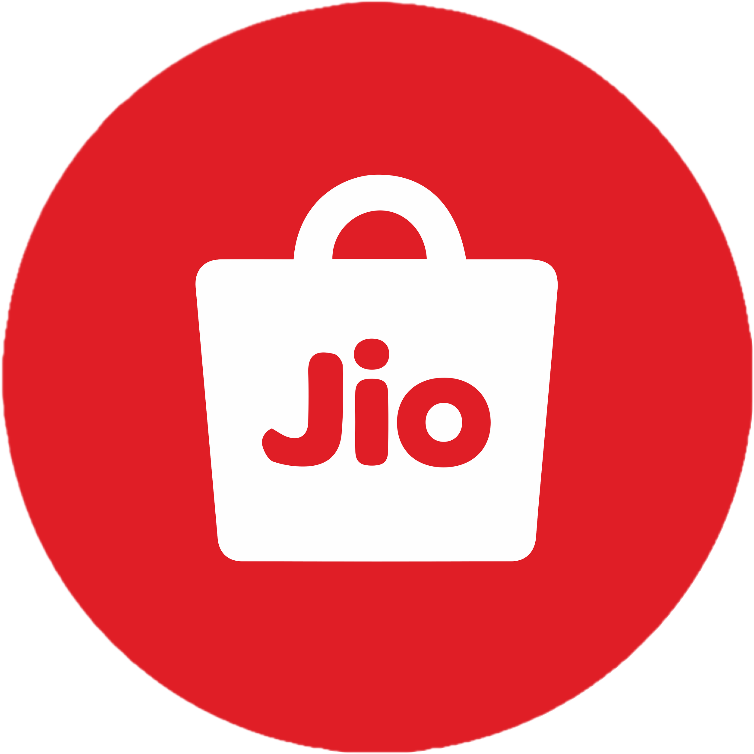 Red circle with white shopping basket and red lowercase letter 'g' inside.