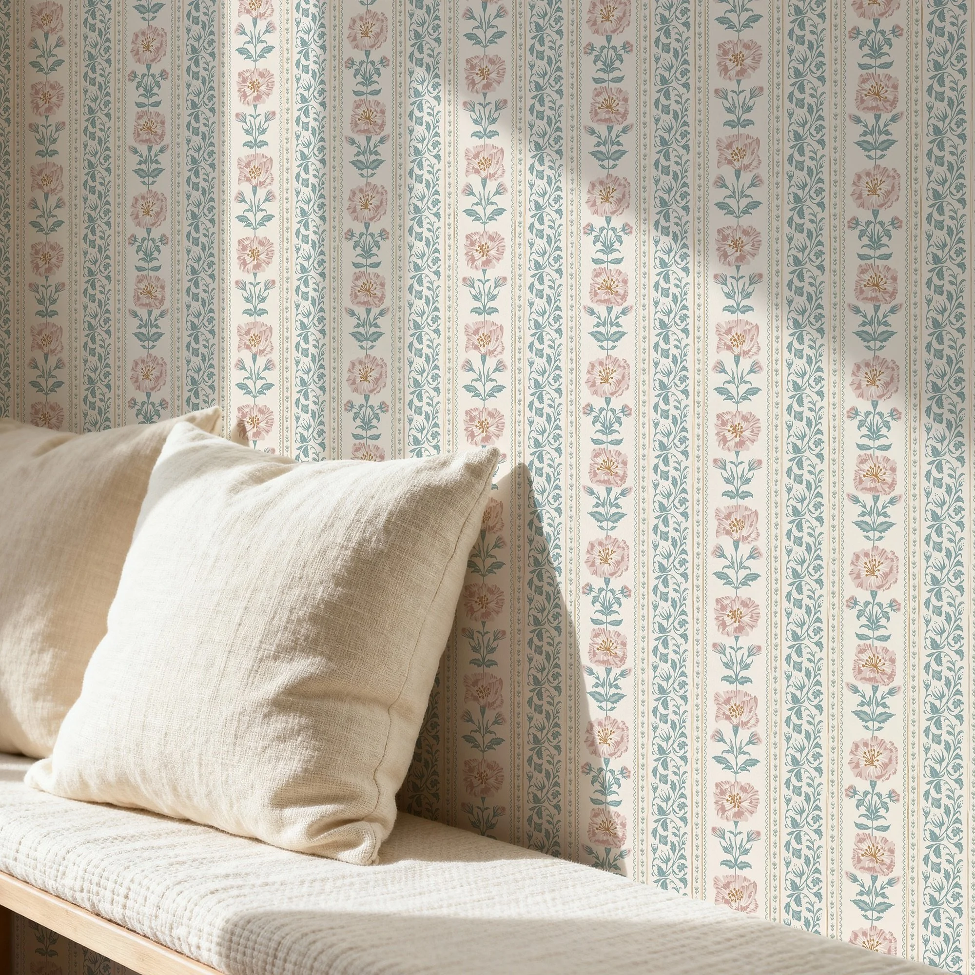 Beach Rose Stripe

A soft coastal stripe with blush beach roses, blue-green vines, and a bit of a nostalgia.

Designed with wallpaper, fabric, and home decor in mind.

Part of my growing collection of hand-drawn patterns, available for licensing. 

#