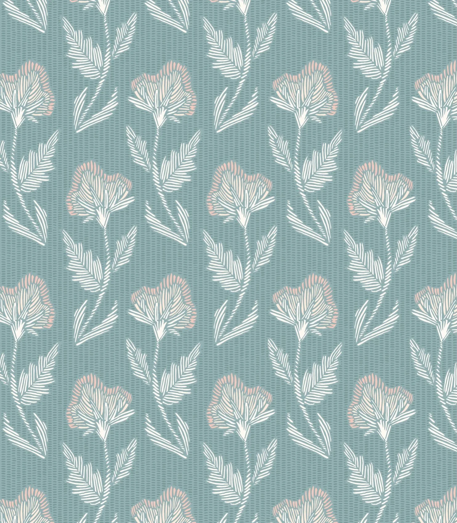 One of my favorite materials is a fine liner and it was used to make this pattern, which I call Embroidered Beach Rose. If you notice behind the pattern, there is a small woven texture, which is also seen in the pattern Woven Seagulls from yesterday&