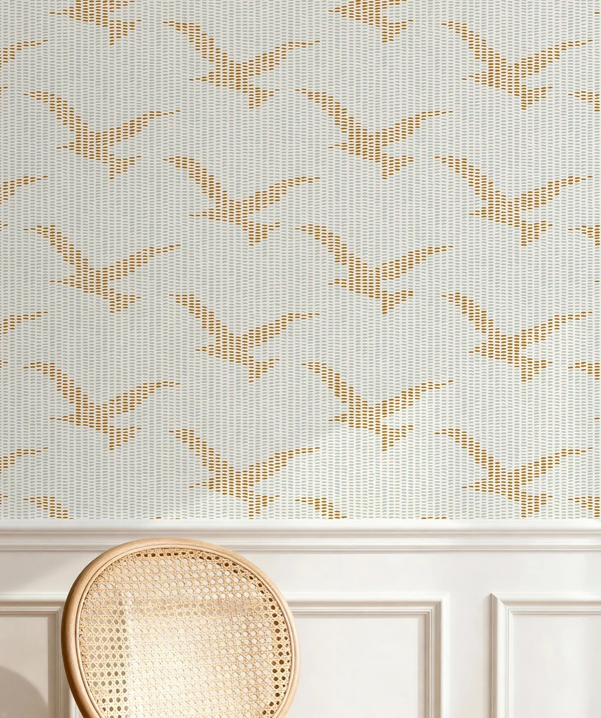 Woven Seagulls: A quiet coastal wallpaper pattern with the feeling of stitched fabric for the wall. This one was made dot by dot (many, many little marks) and I wanted it to look like a soft woven textile. I loved designing this pattern - who said fi