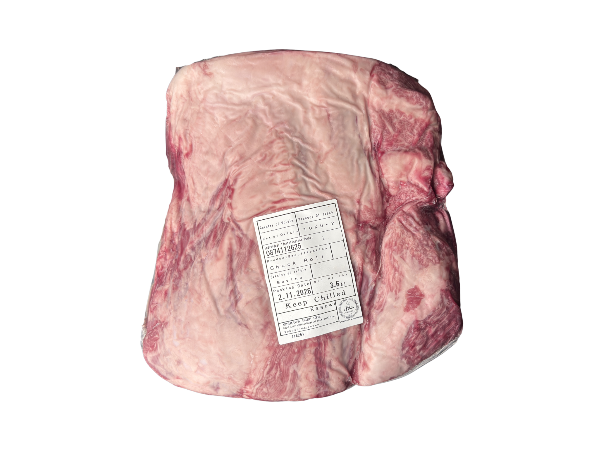 3-5kg Whole block of Halal Japanese Wagyu A5 Chuck