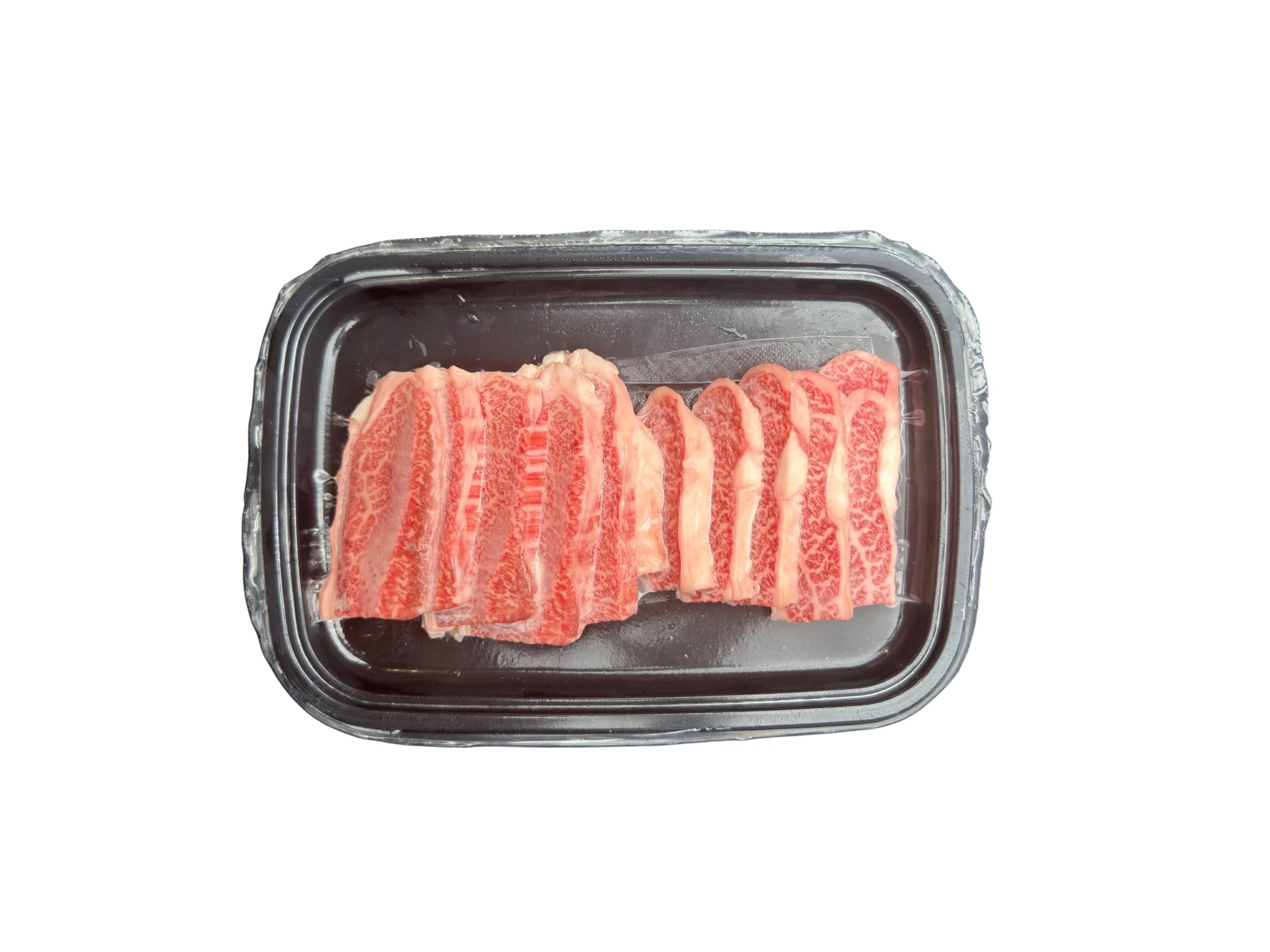 Leaner red slices of Halal Japanese Wagyu A5 Akami for Japanese BBQ