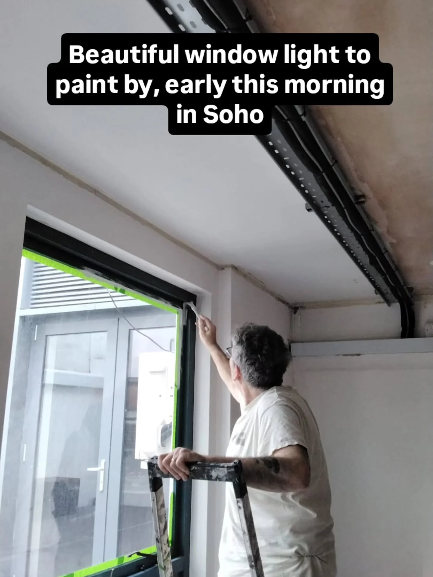 6am start, painting and decorating am apartment in London's Soho this morning. 

#londonpainteranddecorator #sutton #painterdeocoratorsutton #Soho #window