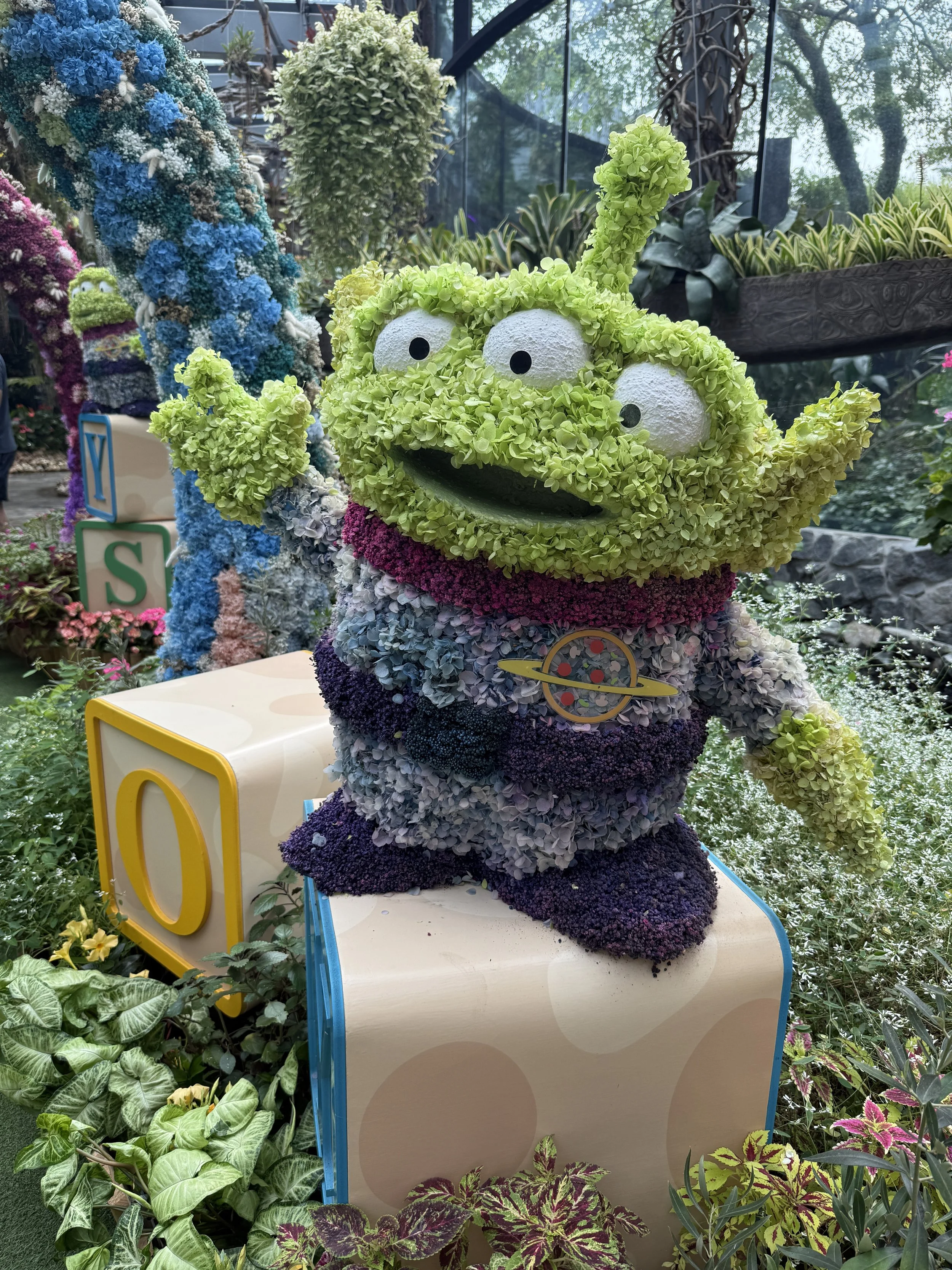 toy story alien statue at gardens by the bay Singapore