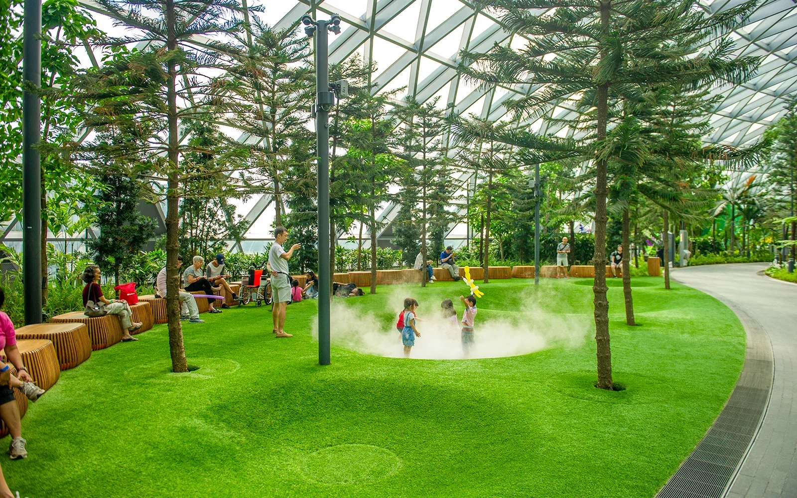 jewel changi canopy park foggy bowels play area singapore