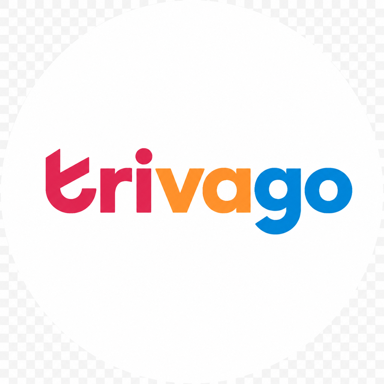 The logo of Trivago, a travel search engine, displaying the word 'trivago' in lowercase letters with each letter in a different color: red, orange, yellow, and blue, on a white background.