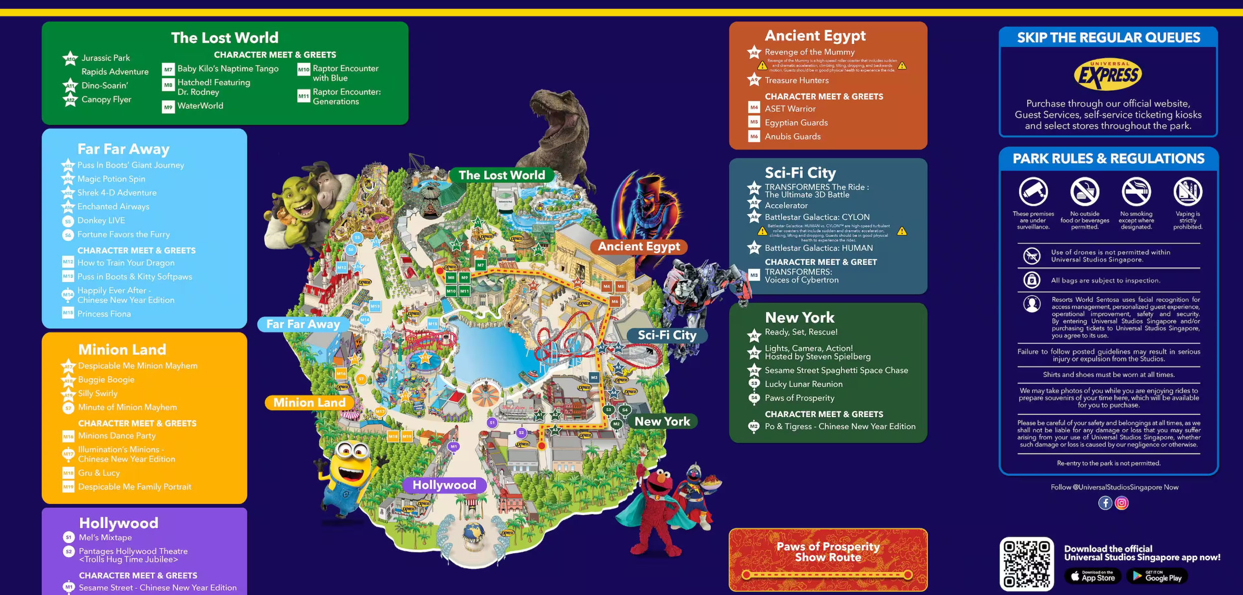 Universal Studios Singapore park map