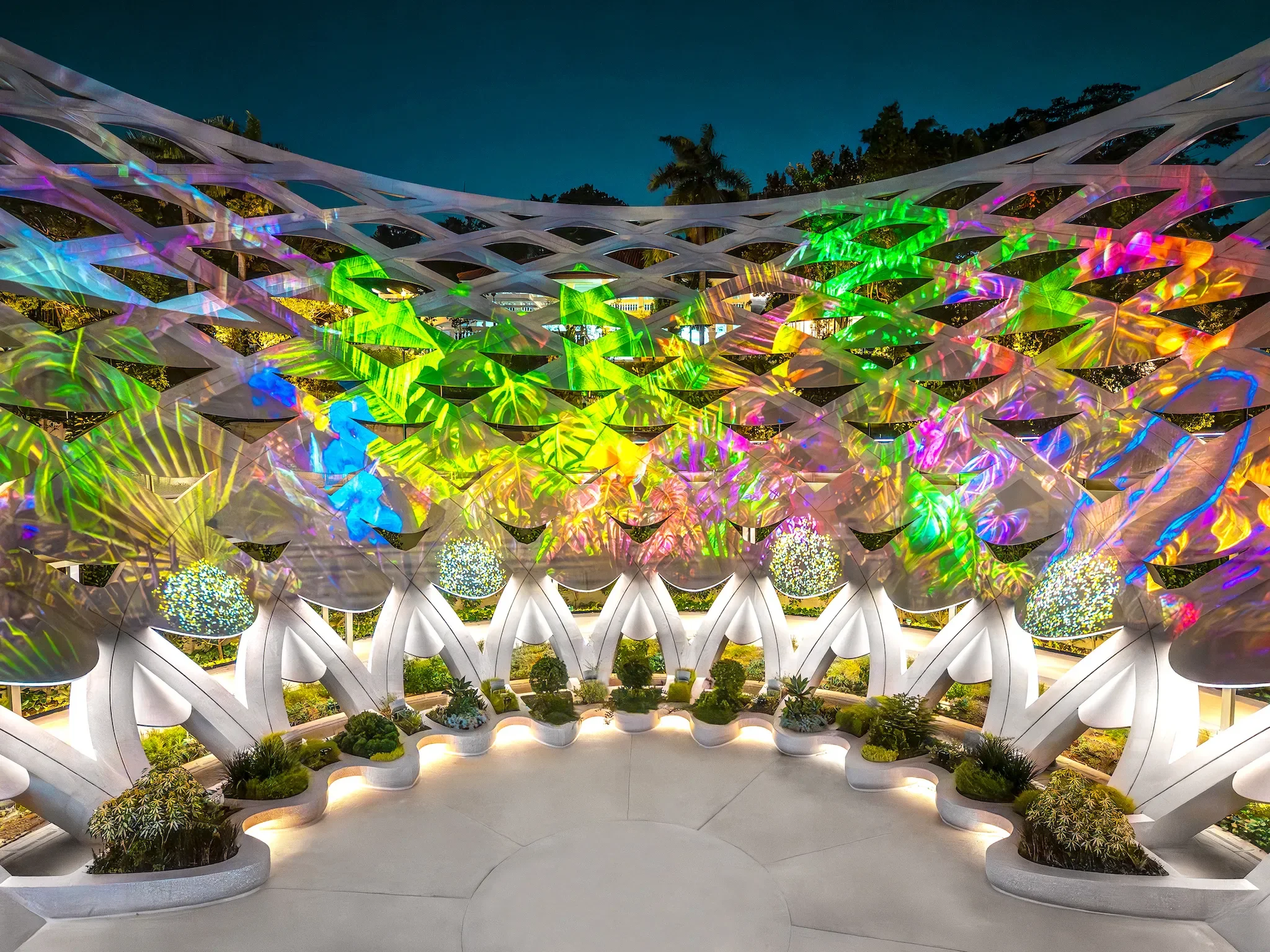 scensoryscape light installation at night on sentosa island singapore