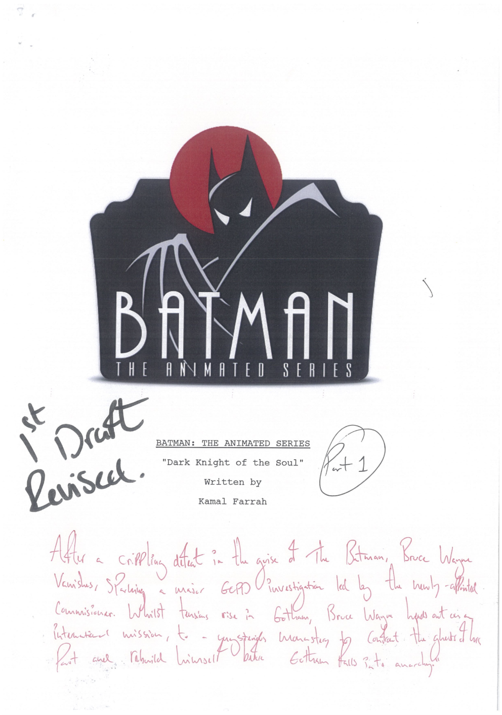 Batman: The Animated Series (Handwritten annotations) - Kamal Farrah