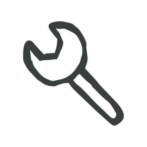 Simple illustration of a wrench.