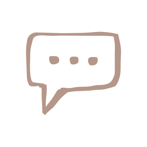 A speech bubble icon with three dots inside, representing conversation or communication.