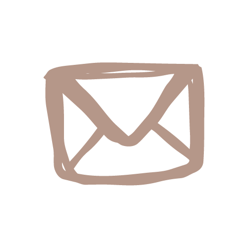 Hand-drawn icon of an email icon.
