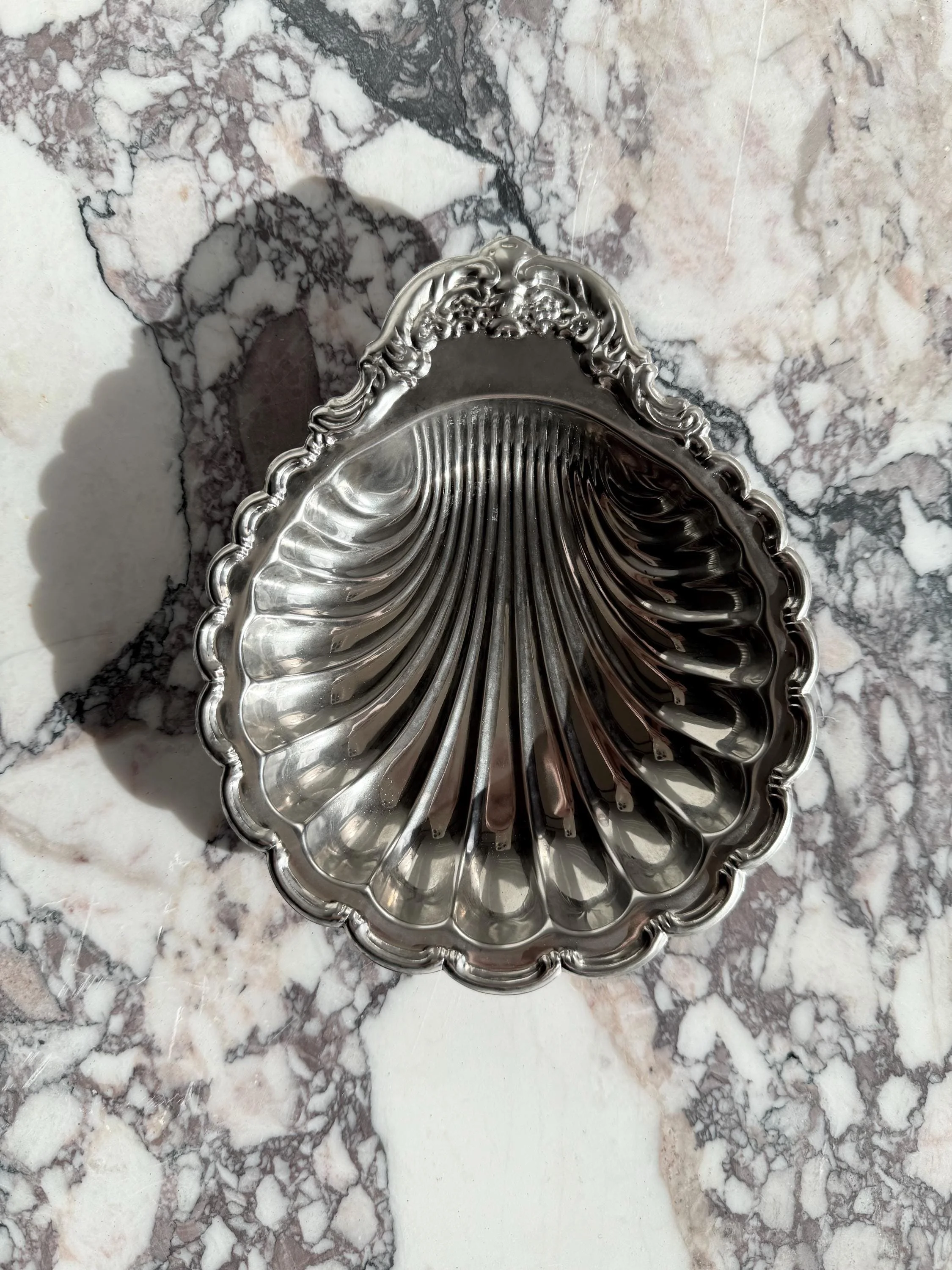 Silver-Plated Shell Trinket Dish