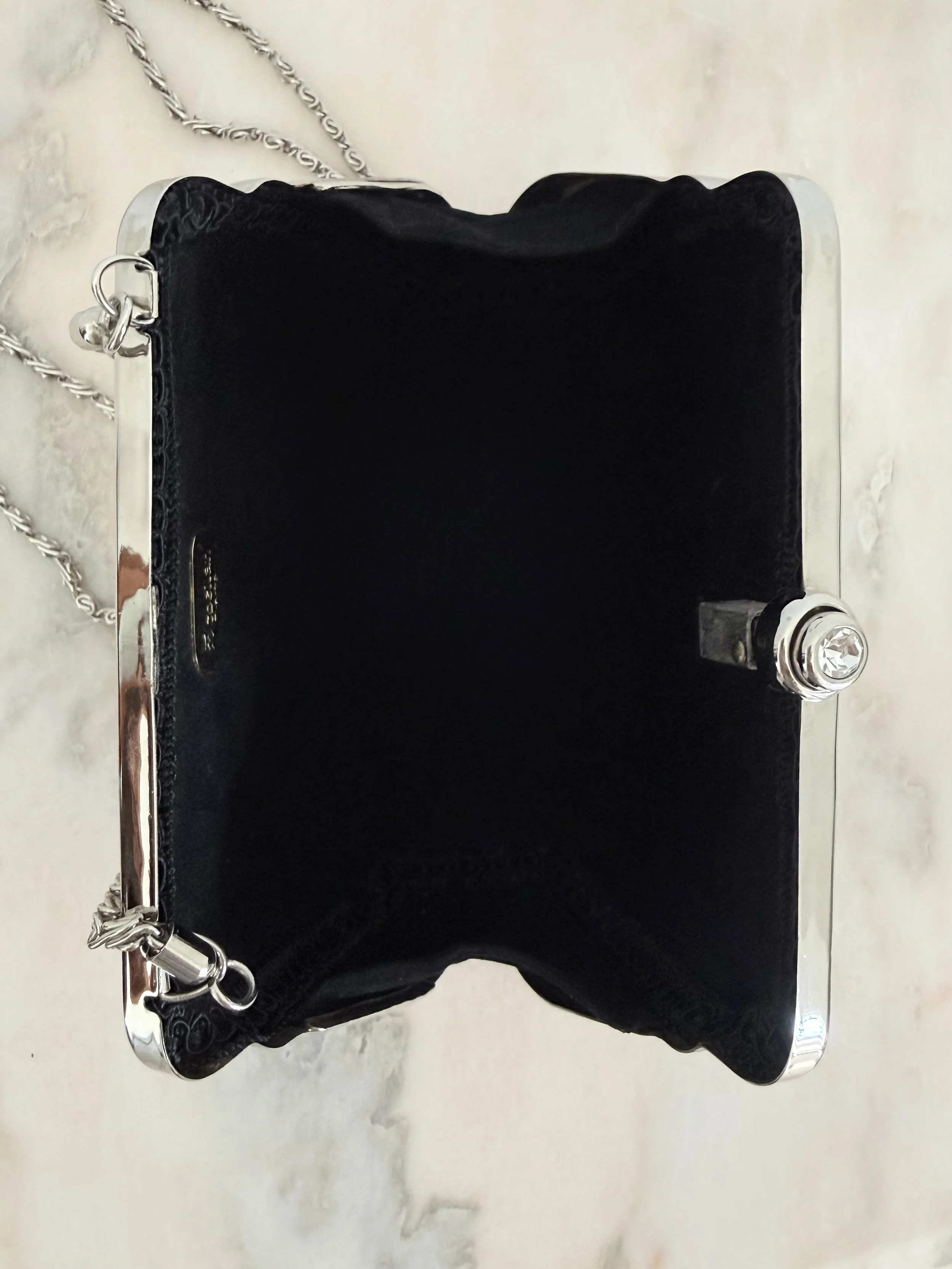 SCHEILAN FIRENZE SILVER CLUTCH WITH ORIGINAL BOX 11.jpeg
