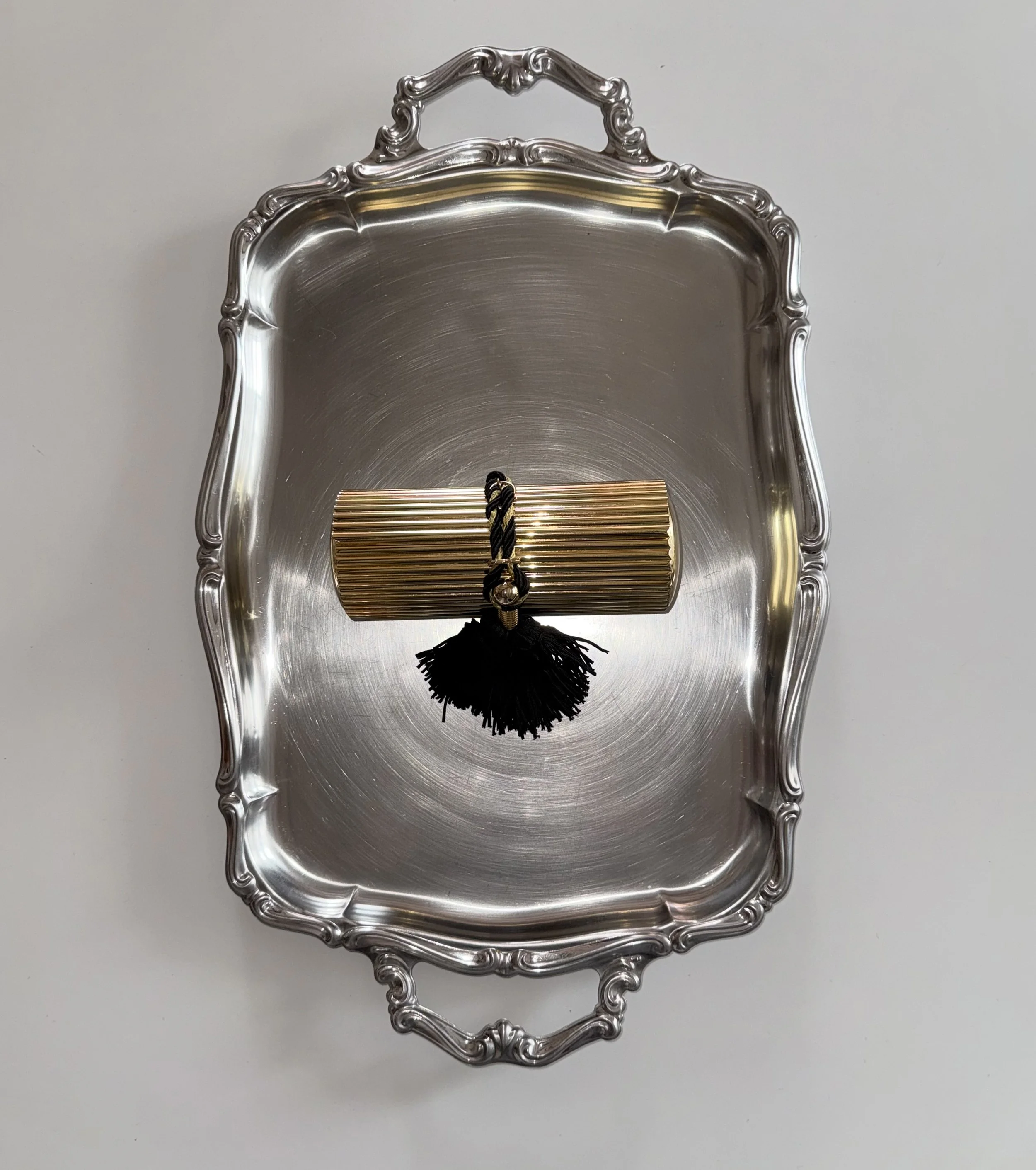 Gold Metal Tassel Minaudière