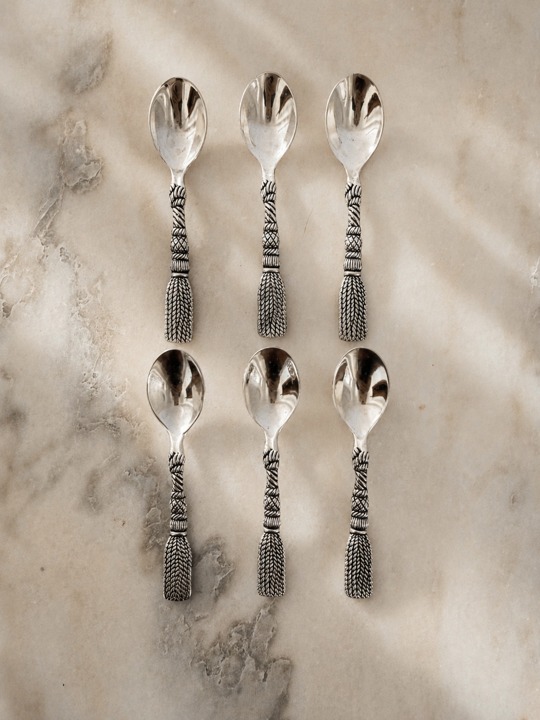 Vintage Silver-Plated Demitasse Tassel Spoons (Set of 6)