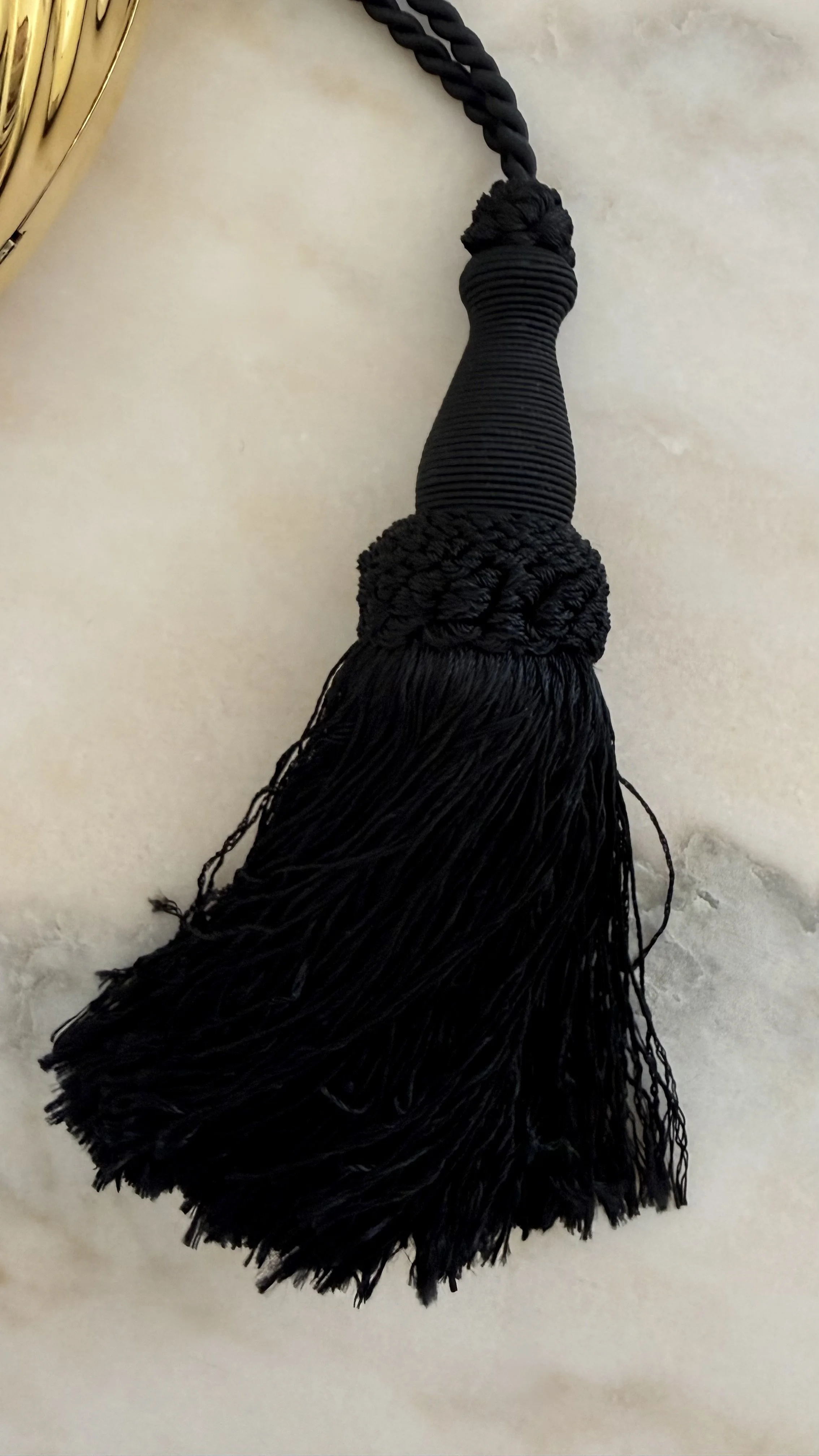 Fior London Gold Egg Minaudière 1980s Tassel Clutch 5.jpeg