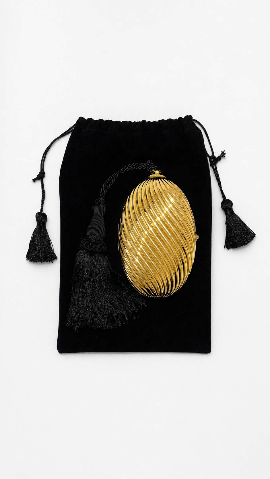 Fior London Gold Egg Minaudière 1980s Tassel Clutch 19.png