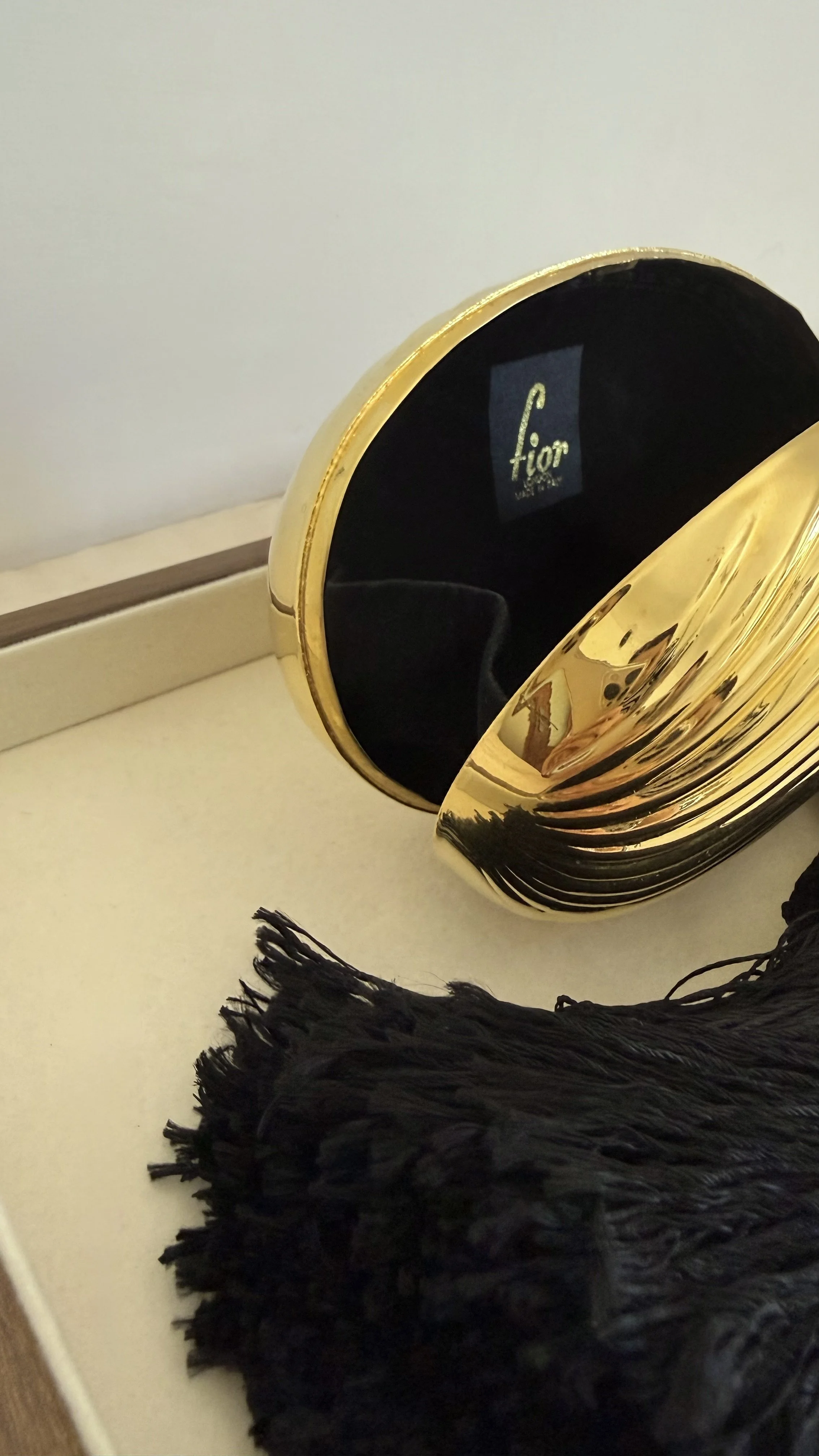 Fior London Gold Egg Minaudière 1980s Tassel Clutch 8.jpeg