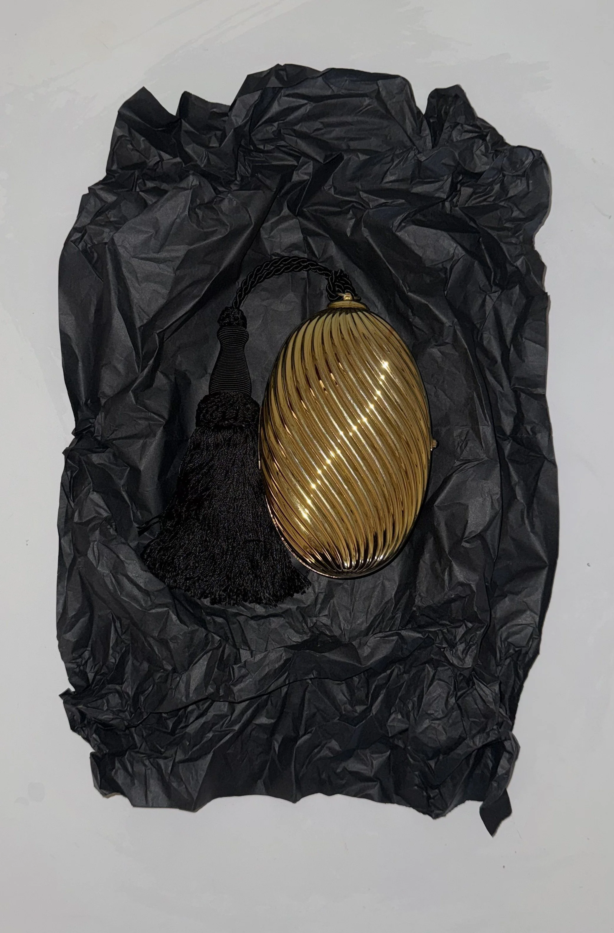 Fior London Gold Egg Minaudière 1980s Tassel Clutch.jpeg