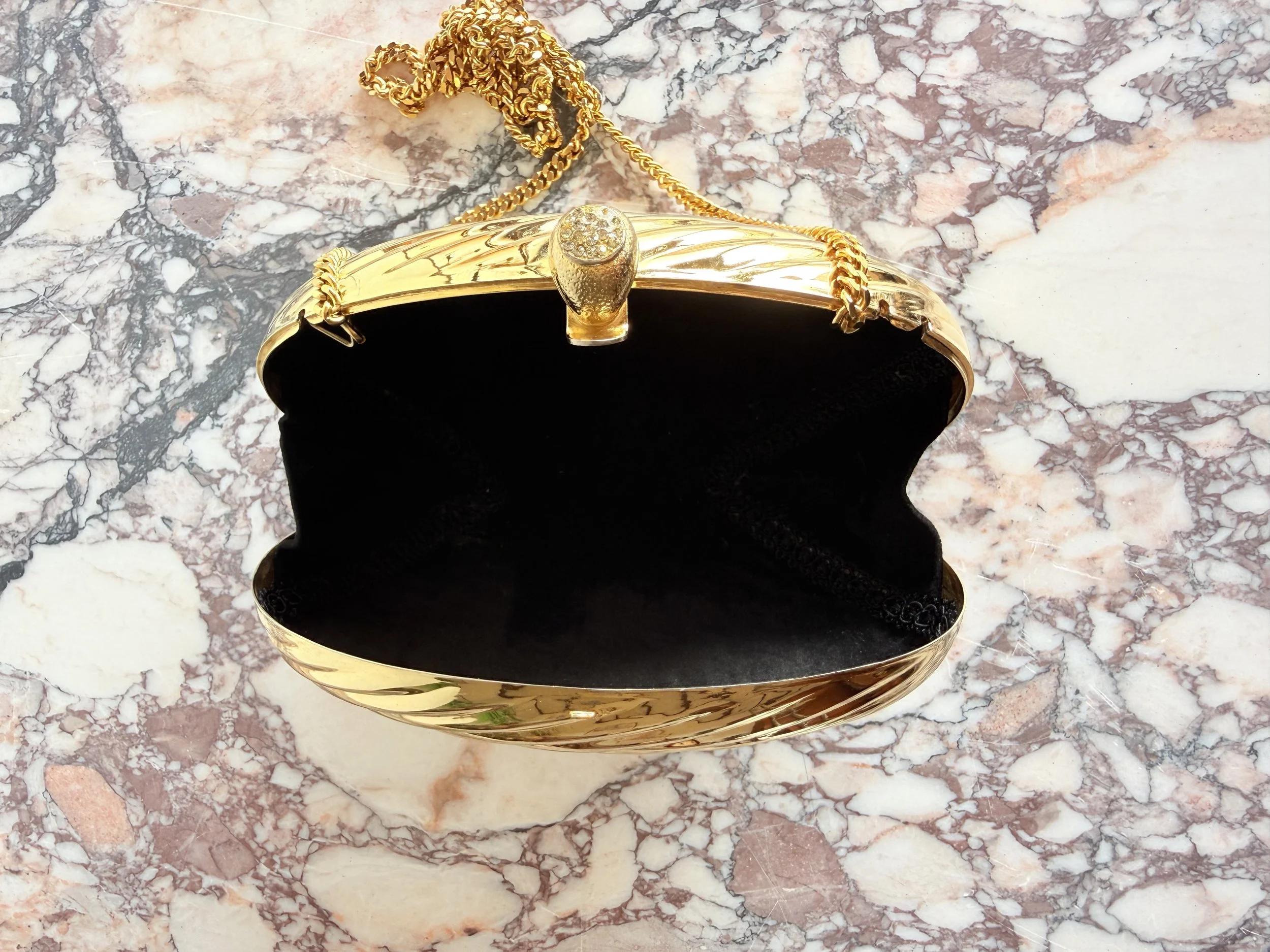 80s Gold Metal clutch with strass 8.jpeg