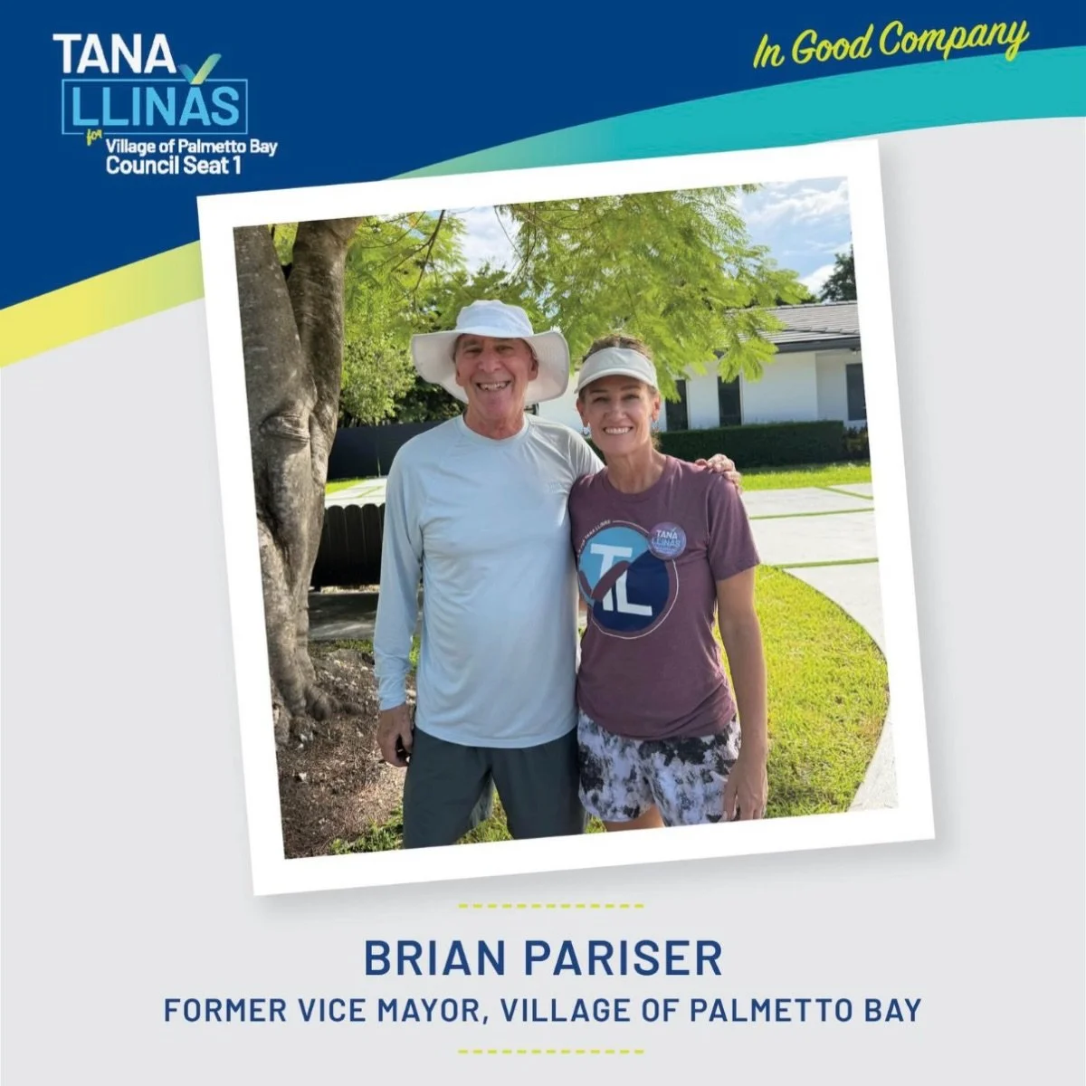 In Good Company 💜 

I&rsquo;m honored to have the endorsement of Brian Pariser, former Vice Mayor of the Village of Palmetto Bay.

Brian knows what it takes to serve this community, and his support means so much as we keep knocking on doors and list
