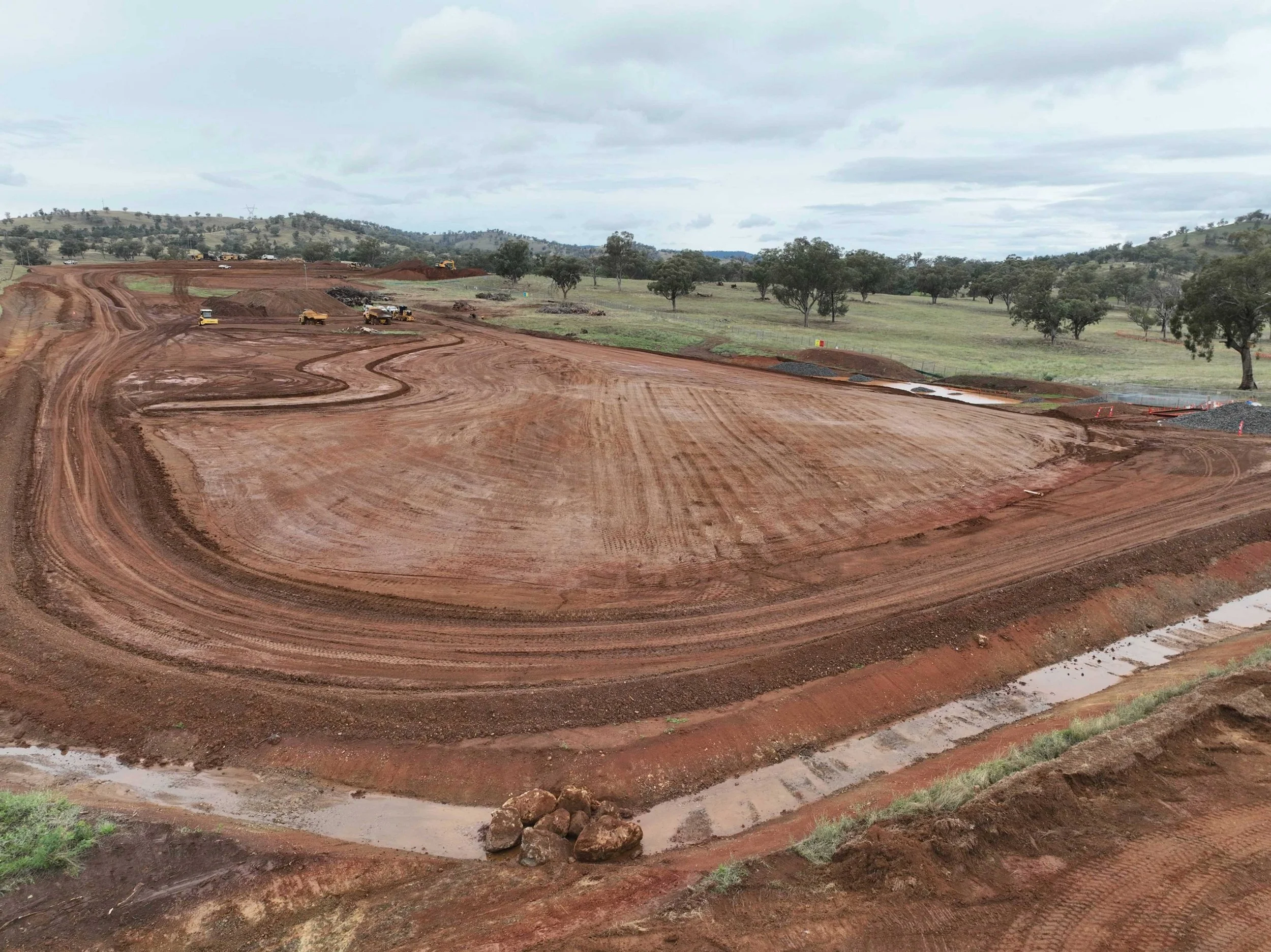 Earthworks and site preparation in Bellambi supporting battery energy storage system project