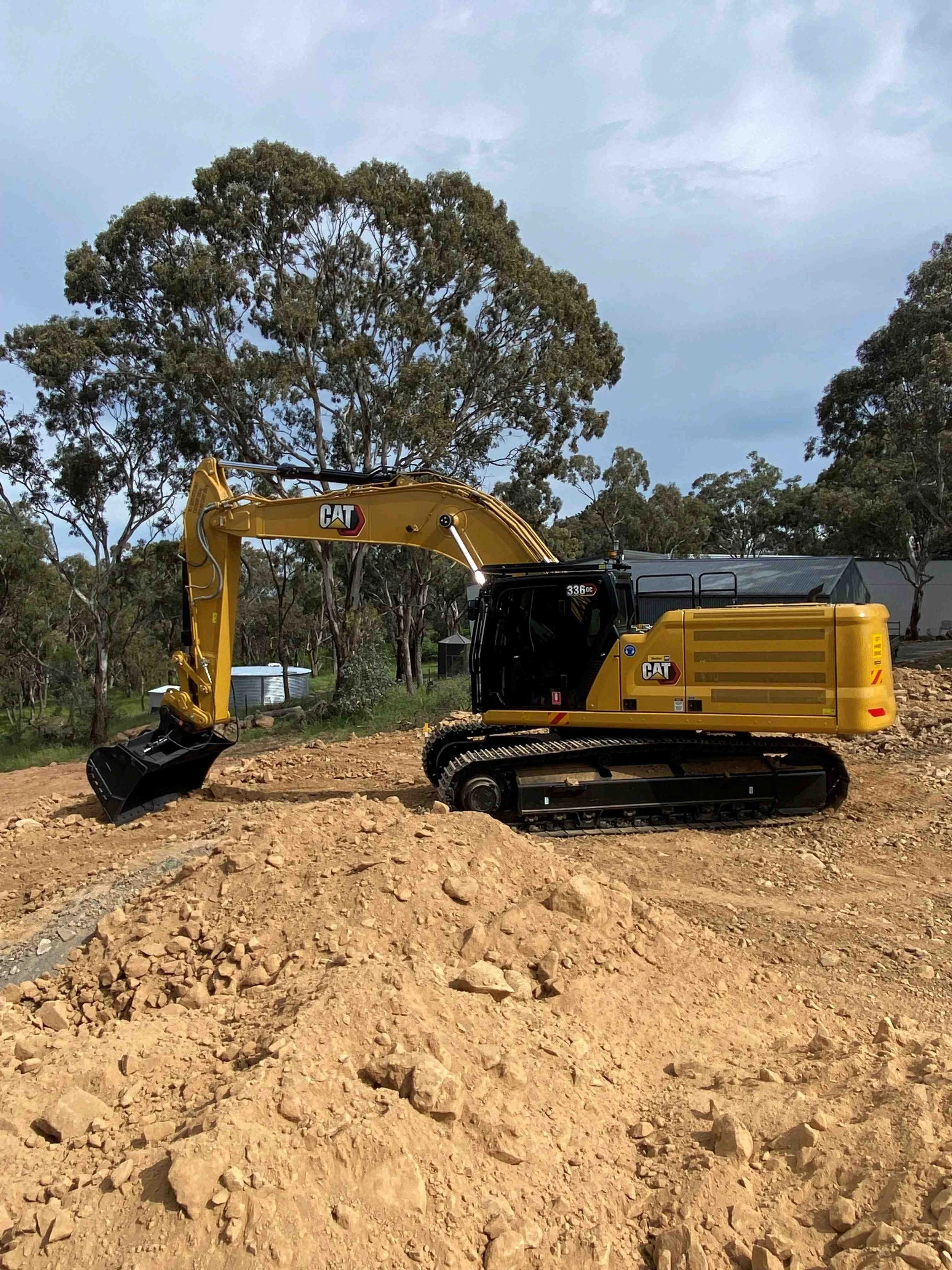 CAT 336 excavator in operation for excavation, trenching and earthmoving works