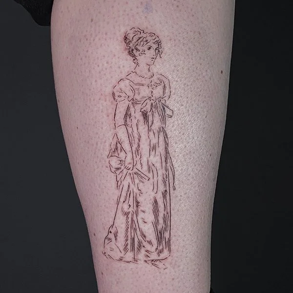 oslo-tattoo-artist-nina-tatovering-bein-illustrativ-kvinne
