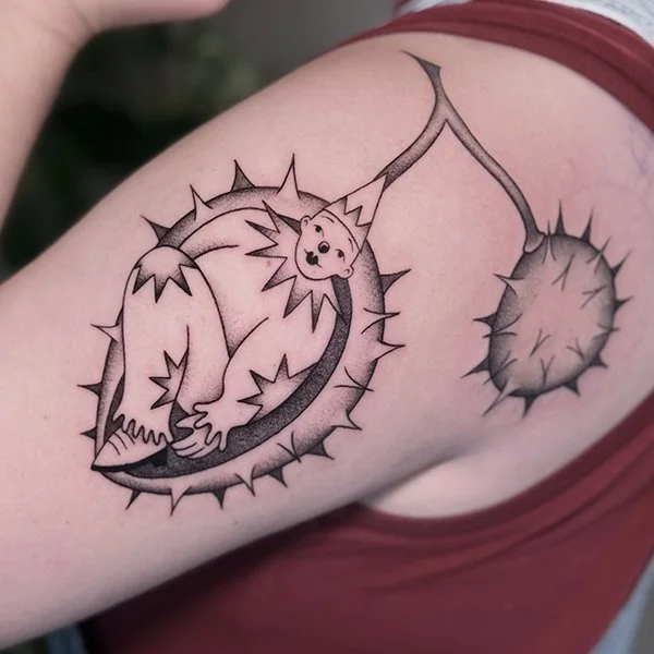 oslo-tattoo-artist-rebekka-tatovering-klovn-kastanje