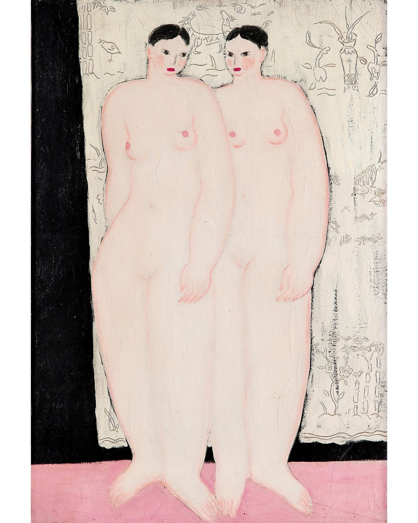 SANYU (CHANG YU, 1901-1966)
Two Standing Nudes, oil on canvas 74 x 61 cm #apicturebookviewoftheworld 
#swaybackbooks #sanyu #naturemorte #stilllife #stilllifepainting # #fruits #harvest #contemporaryart	#Asianart #asianartist #contemporarypainting #p