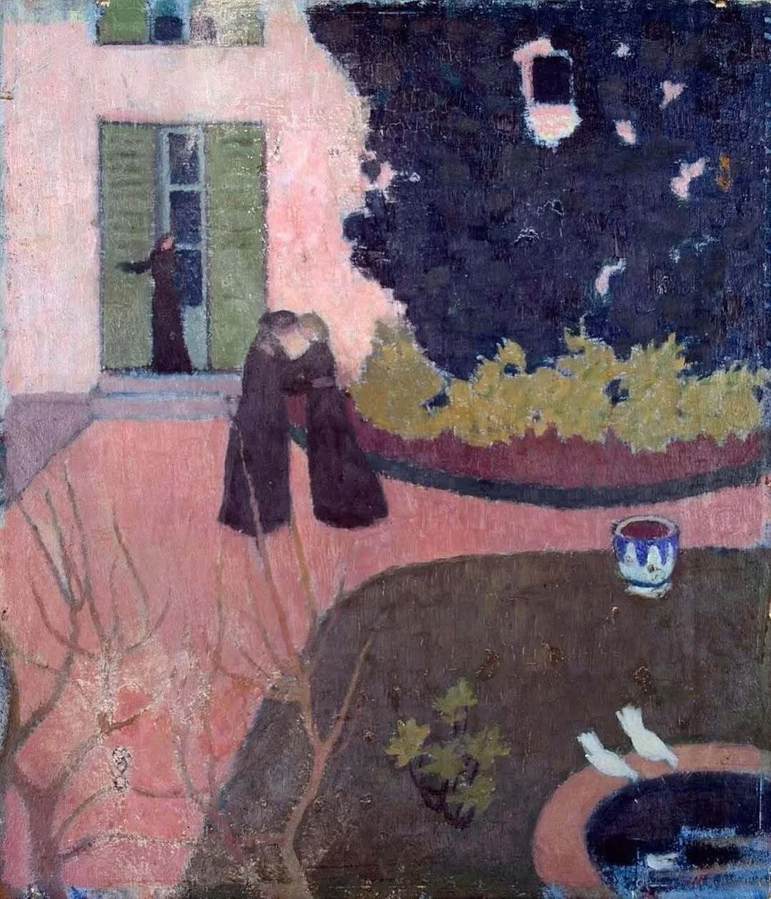 A few paintings dwelling in pink - which have chosen the same corner of my heart to reside 🪁 

1. Maurice Dennis, Encounter, 1892
2. Elsa Paja, Olive Harvesting in Dumre, 2025 @elsa.paja (making oil paint look like crayon 💕)
3. Berthe Morisot, Peon