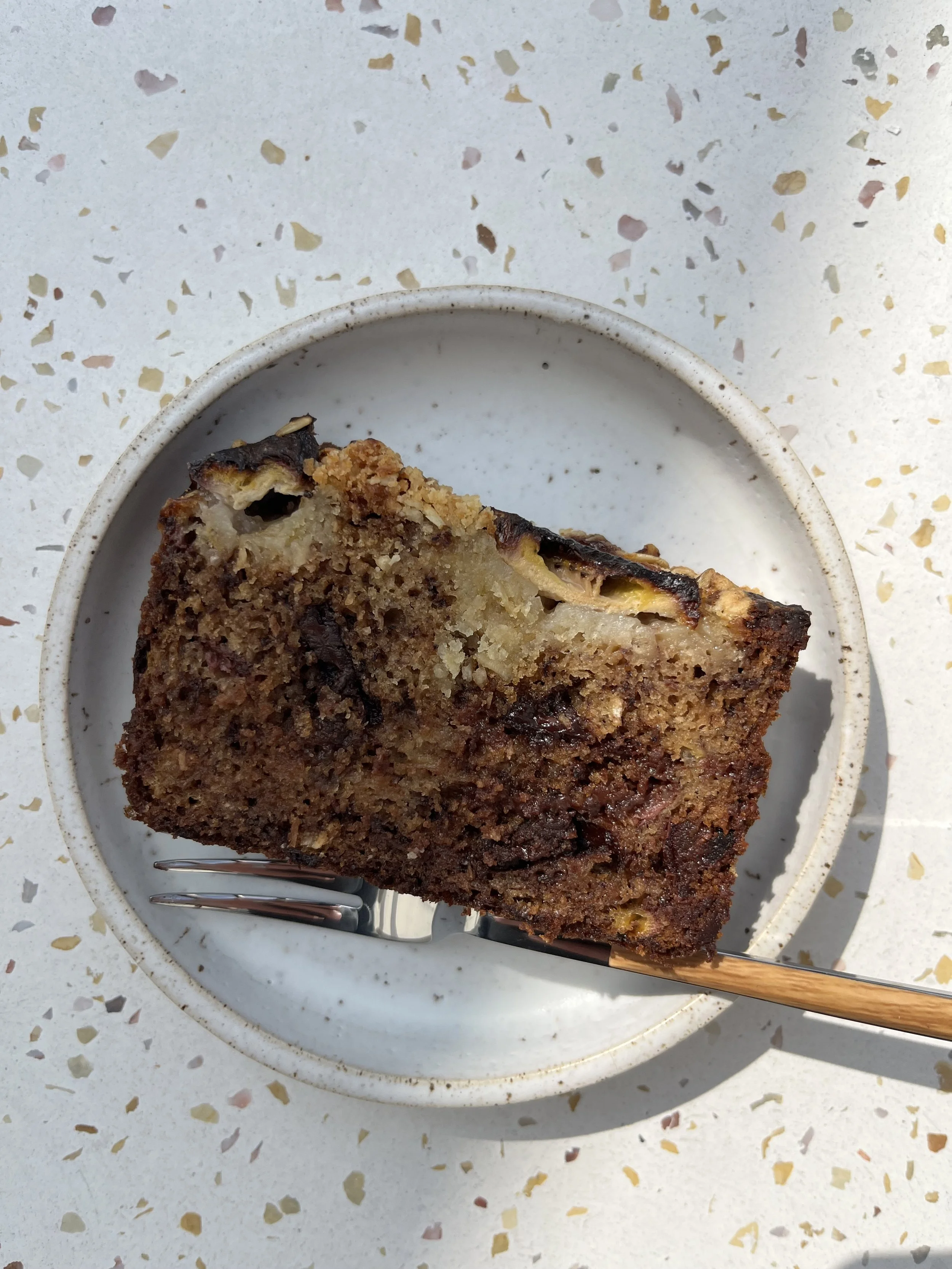 Olive Oil, Date and Coconut Banana Bread