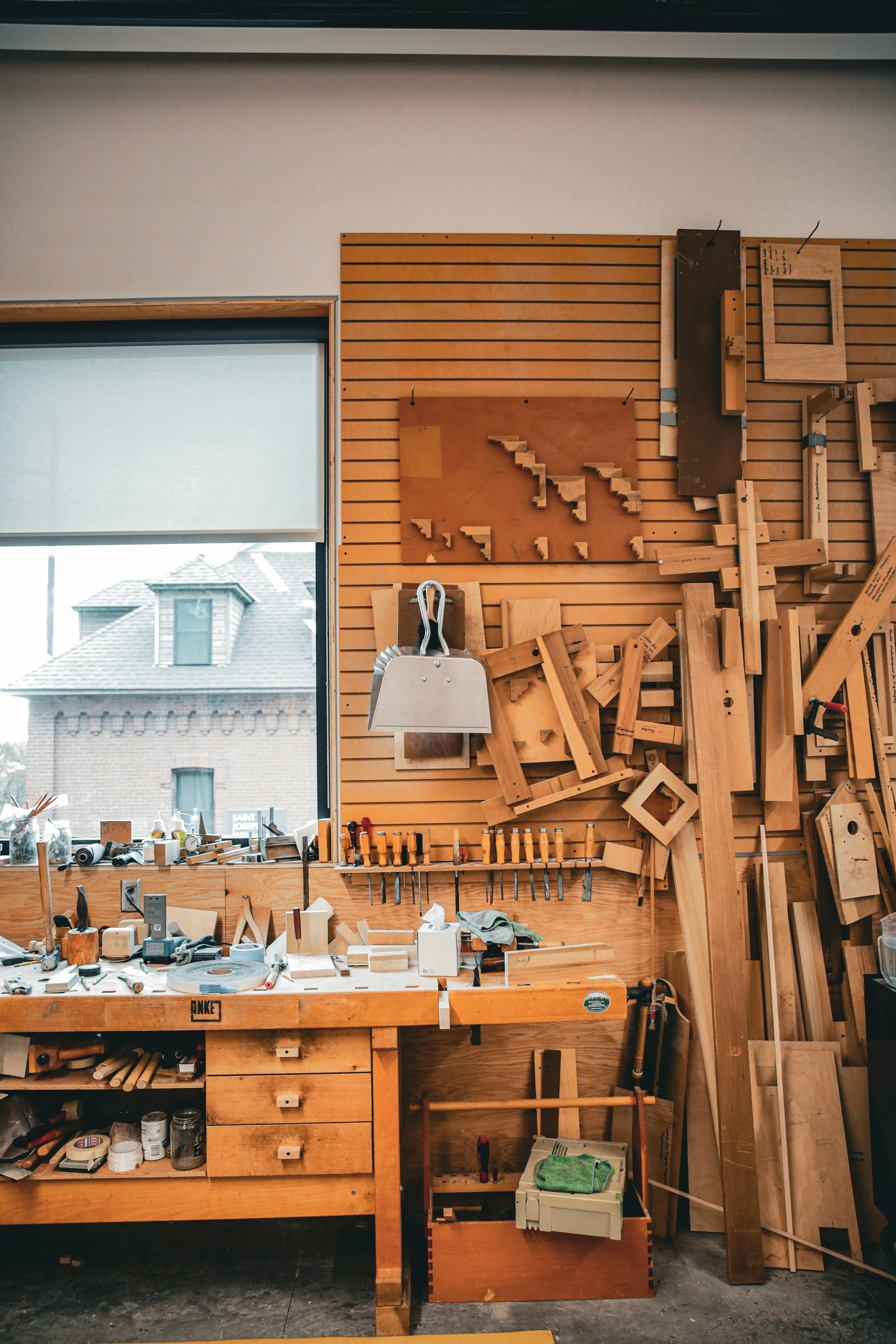 St Johns Abbey organ building workshop Martin Pasi woodworking wood shop monastery