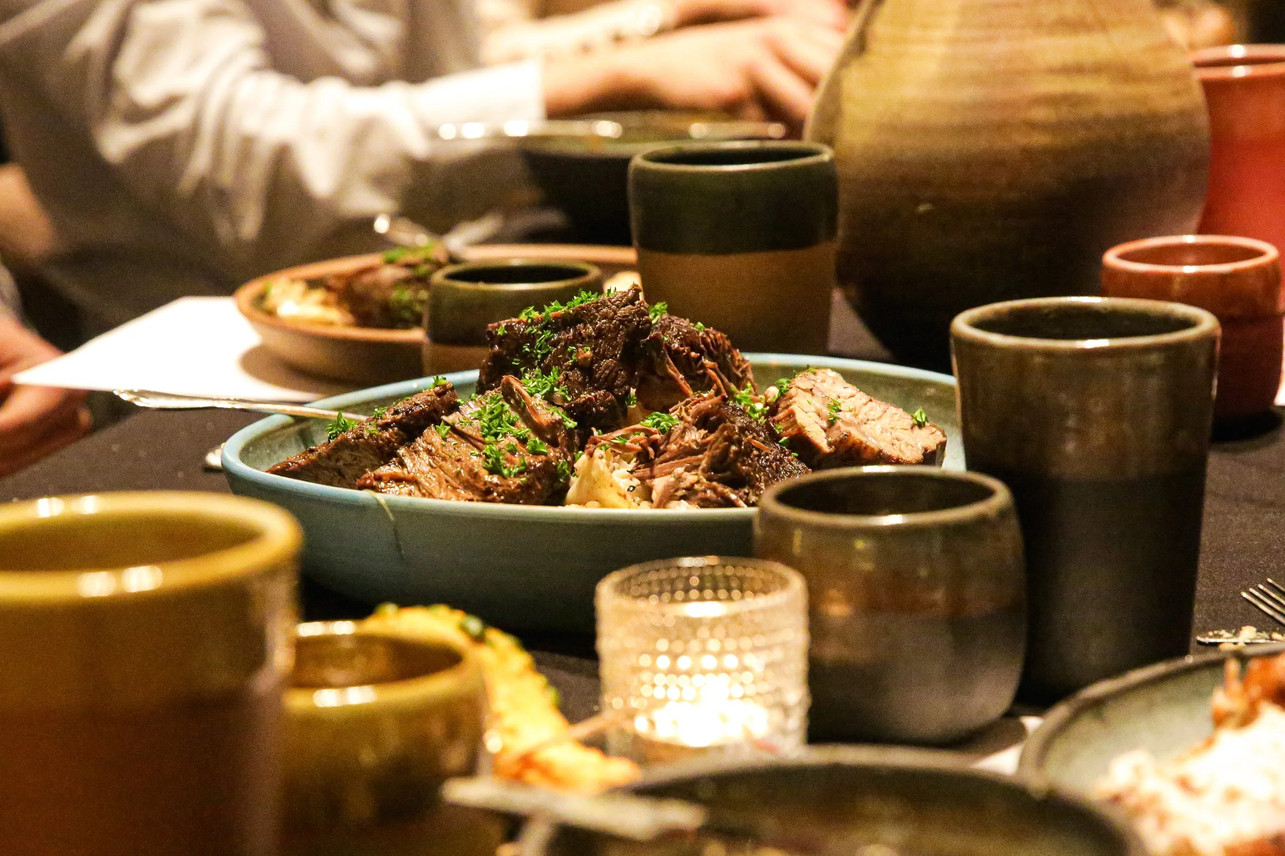 Maine Prairie Studio handcrafted ceramics dinner