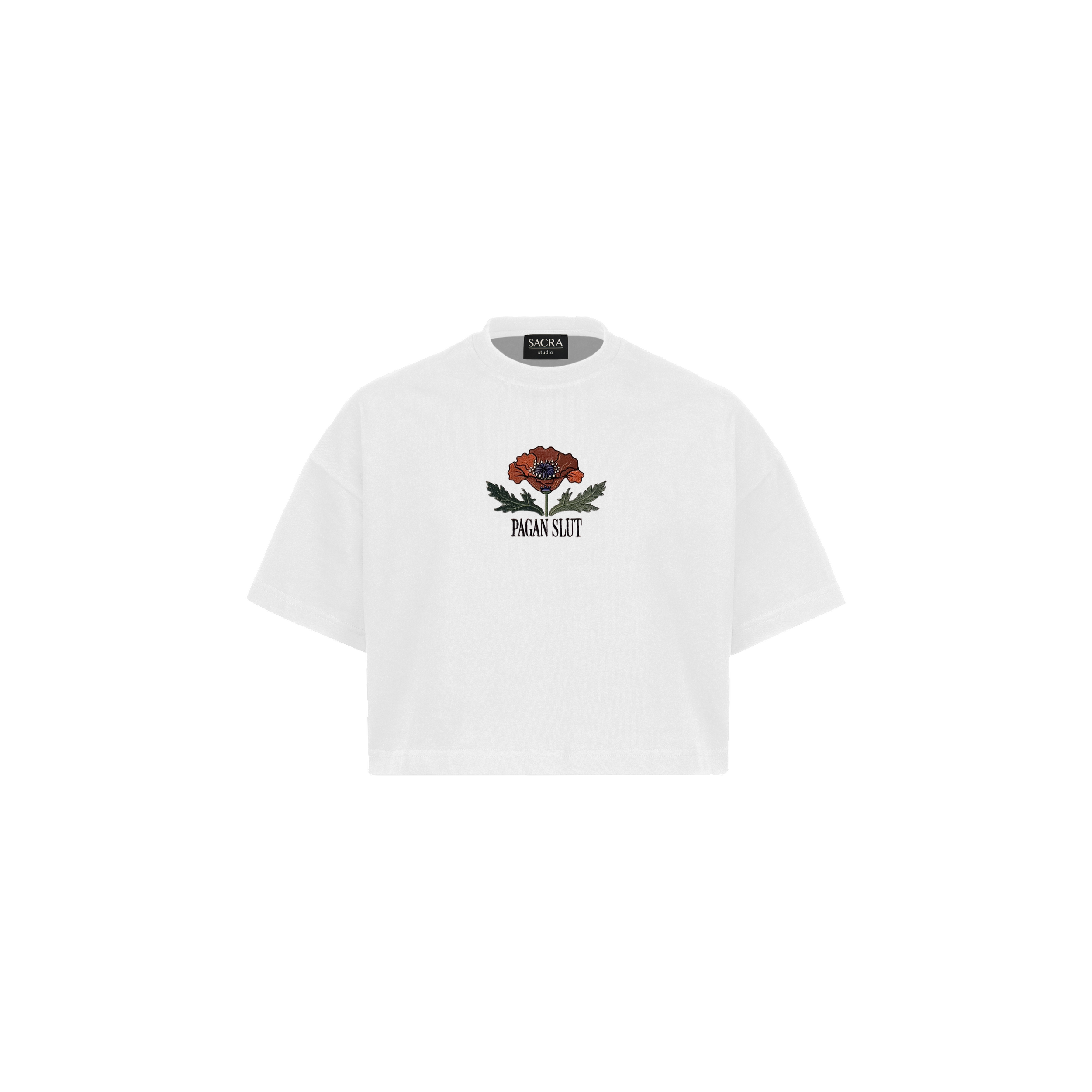 Pagan Slut | Poppy // Embroidery Cropped Tee