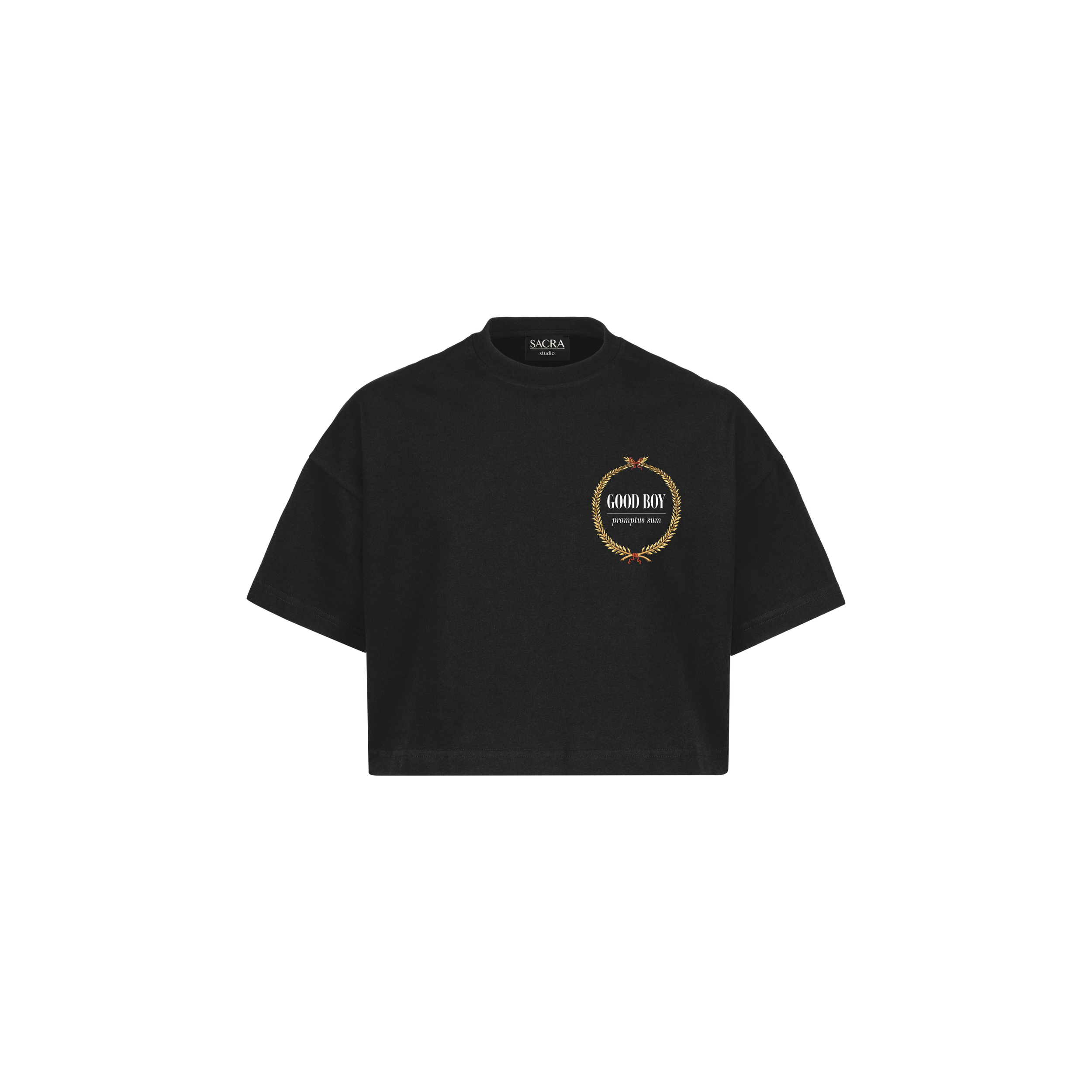 Good Boy | Laurel Wreath // Embroidery Cropped Tee