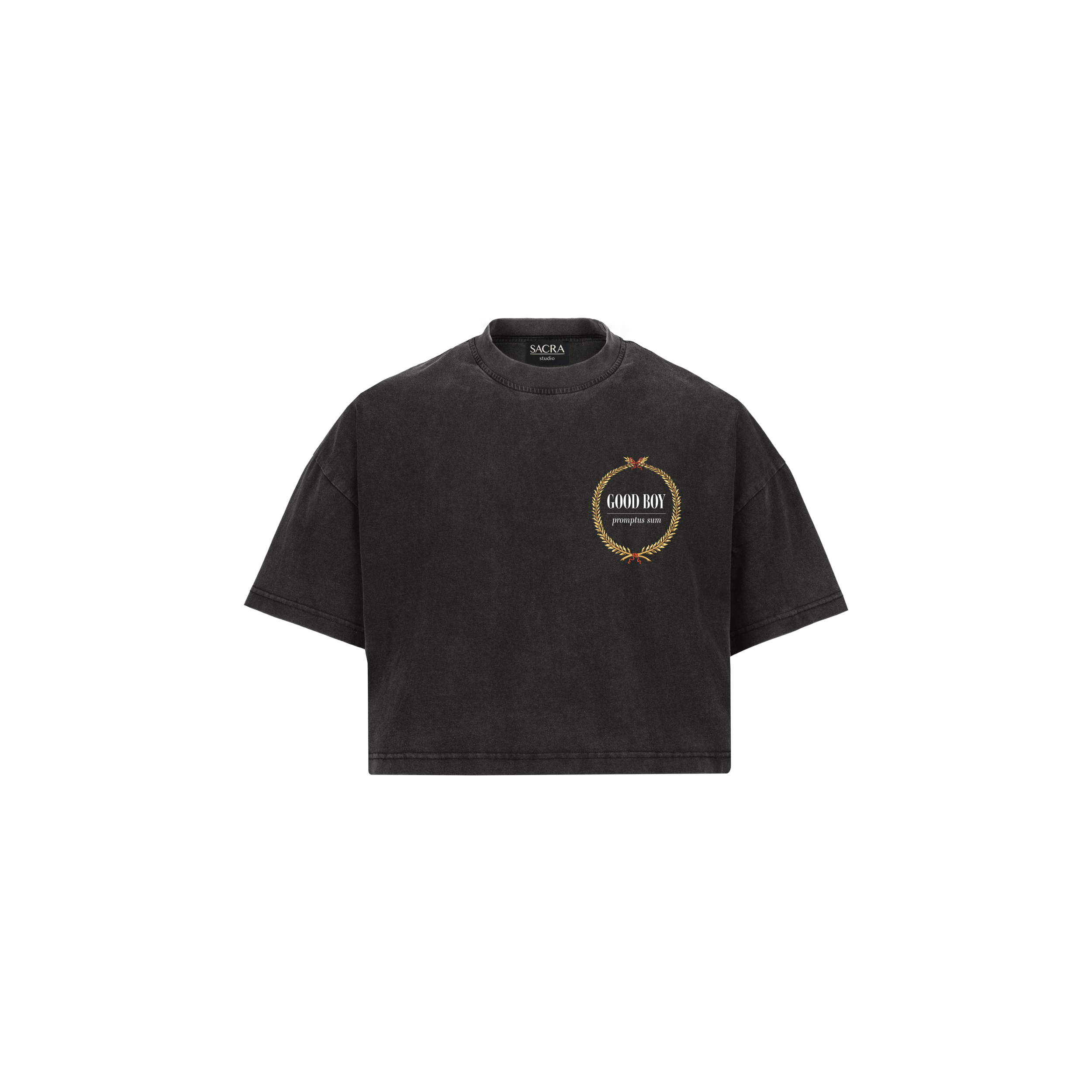 Good Boy | Laurel Wreath // Embroidery Cropped Tee